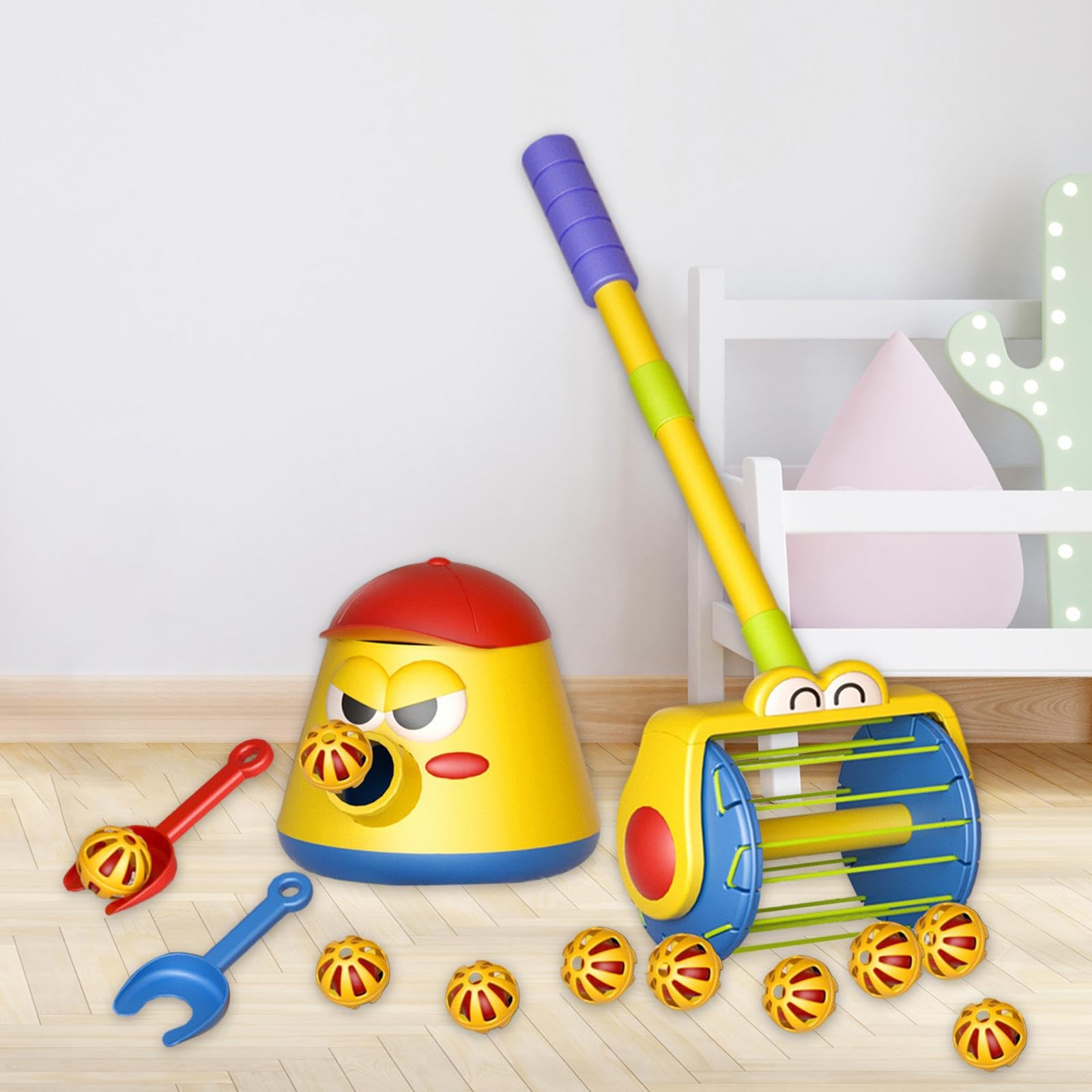 Schiebespielzeug Zum Laufenlernen, Interaktives Spielzeug für Vorschulkinder, Frühkindliche Gehförderung, Topf und Vakuum