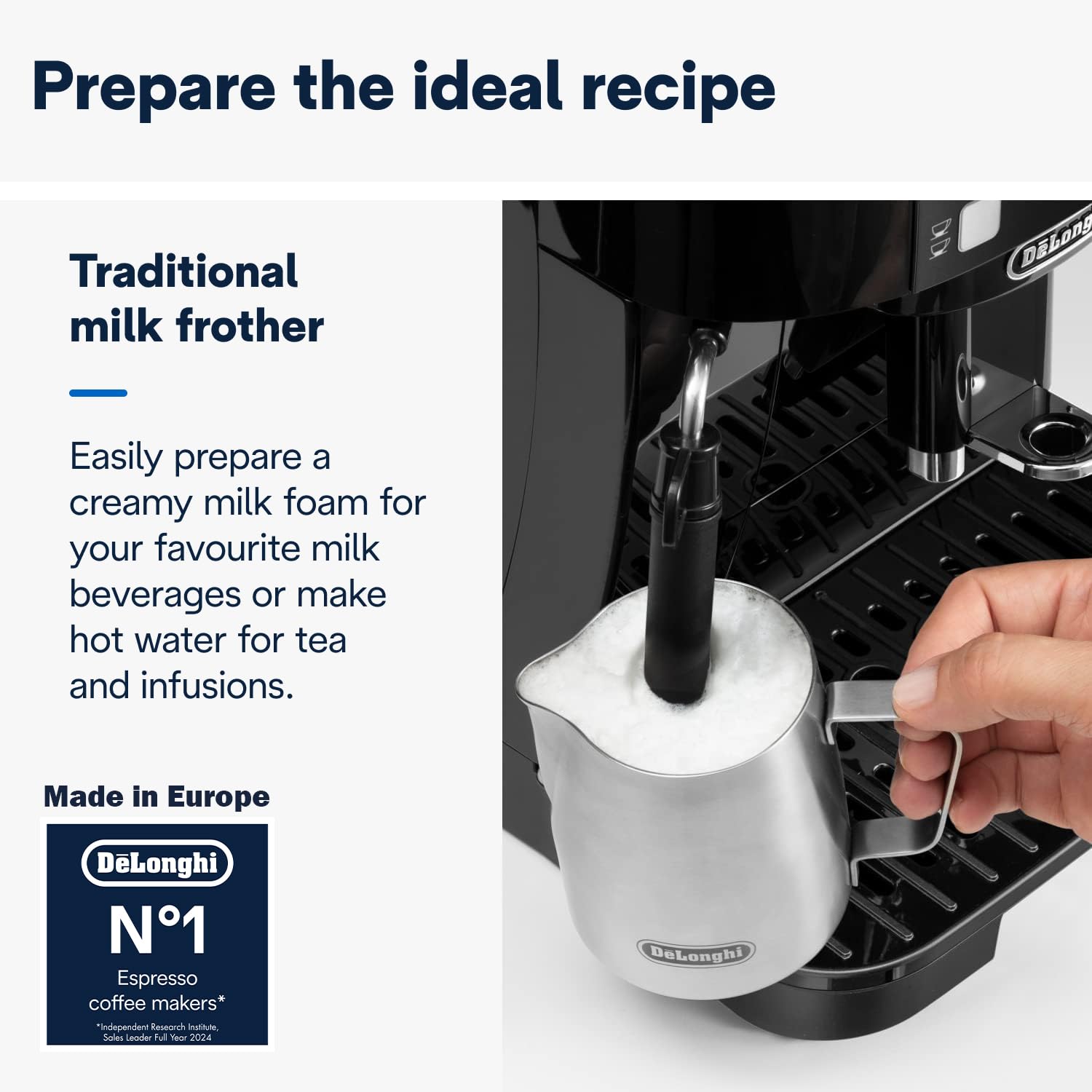 De'Longhi Perfetto Magnifica S ECAM11.112.B, Macchina da Caffè Automatica per Espresso e Cappuccino, Caffè in Chicchi o in Polvere, con Tasti a Selezione Diretta, Spegnimento Automatico, Nero