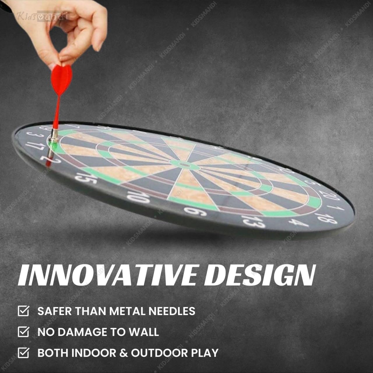 AK'S Venture Magnetic Dart Board Game for Kids & Adults | 13 Inch Safe Dartboard Set with 6 Strong Magnetic Darts | Indoor Outdoor Wall Game Toy for Boys Girls 5+ | Family Party Gift 2