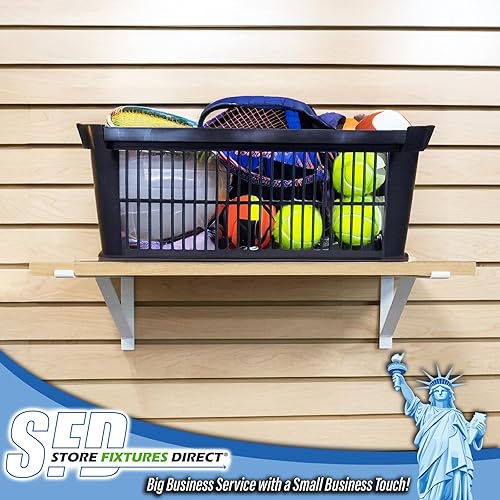 Miniatura 3 de 12" blanco Heavy Duty Slatwall soporte de estante con soporte & Lip10piezas