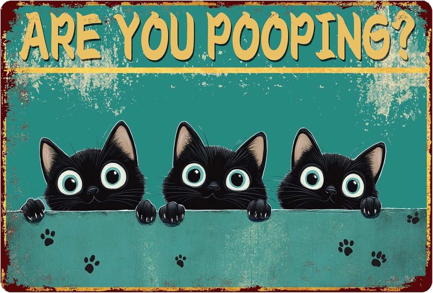 peiyeety Metal Tin Sign are You Pooping Quote Vintage Decorative Metal Wall Art Plaque for Home Living Room Bedroom Farmhouse Patio Rustic Wall Decor 6x8 Inch