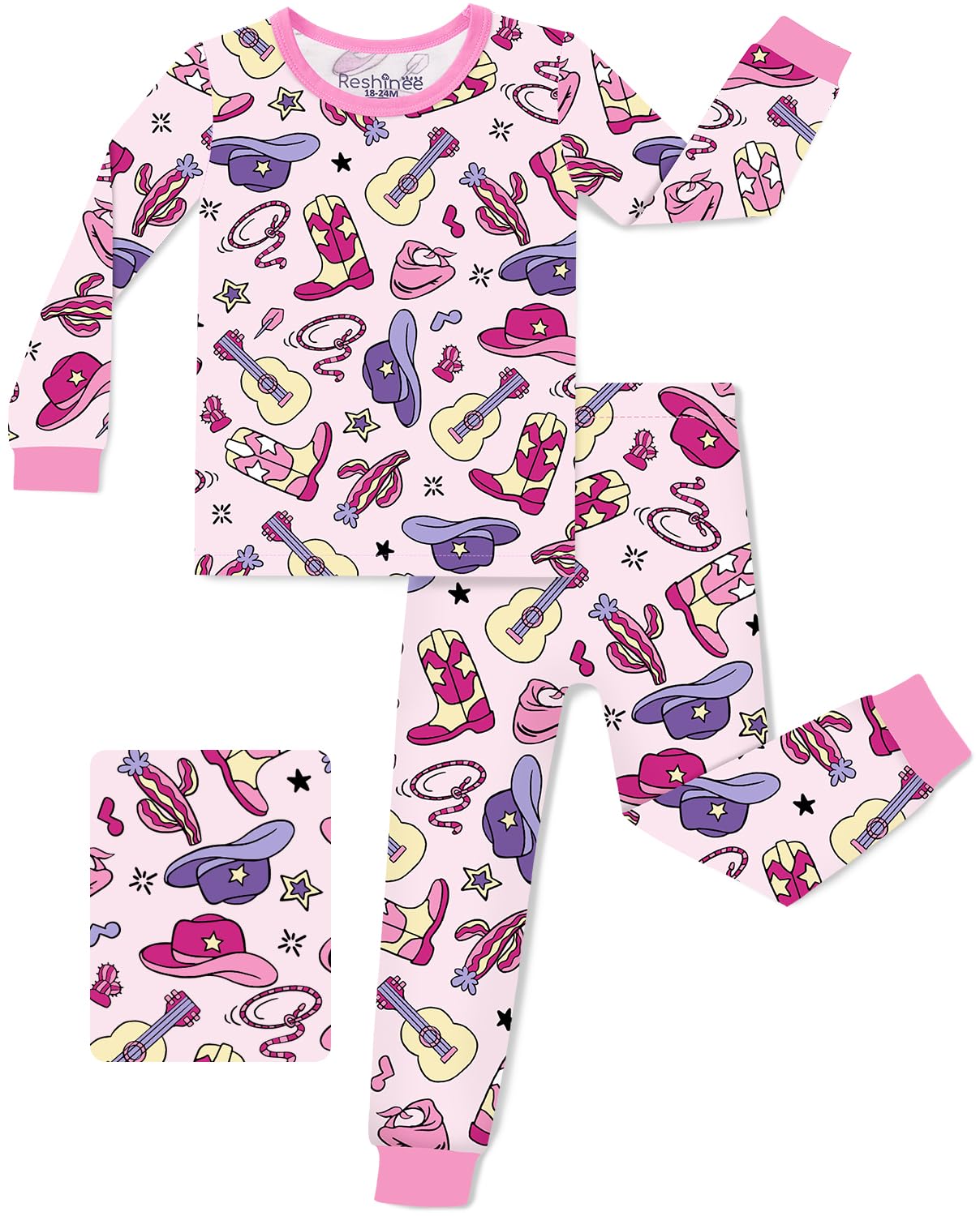 babee Reshinee Bamboo Viscose Toddler Girls Kids Pajamas Unicorn Mermaid Pjs Long Sleeve Snug fit 12M-8Y 2pcs Soft Jammies