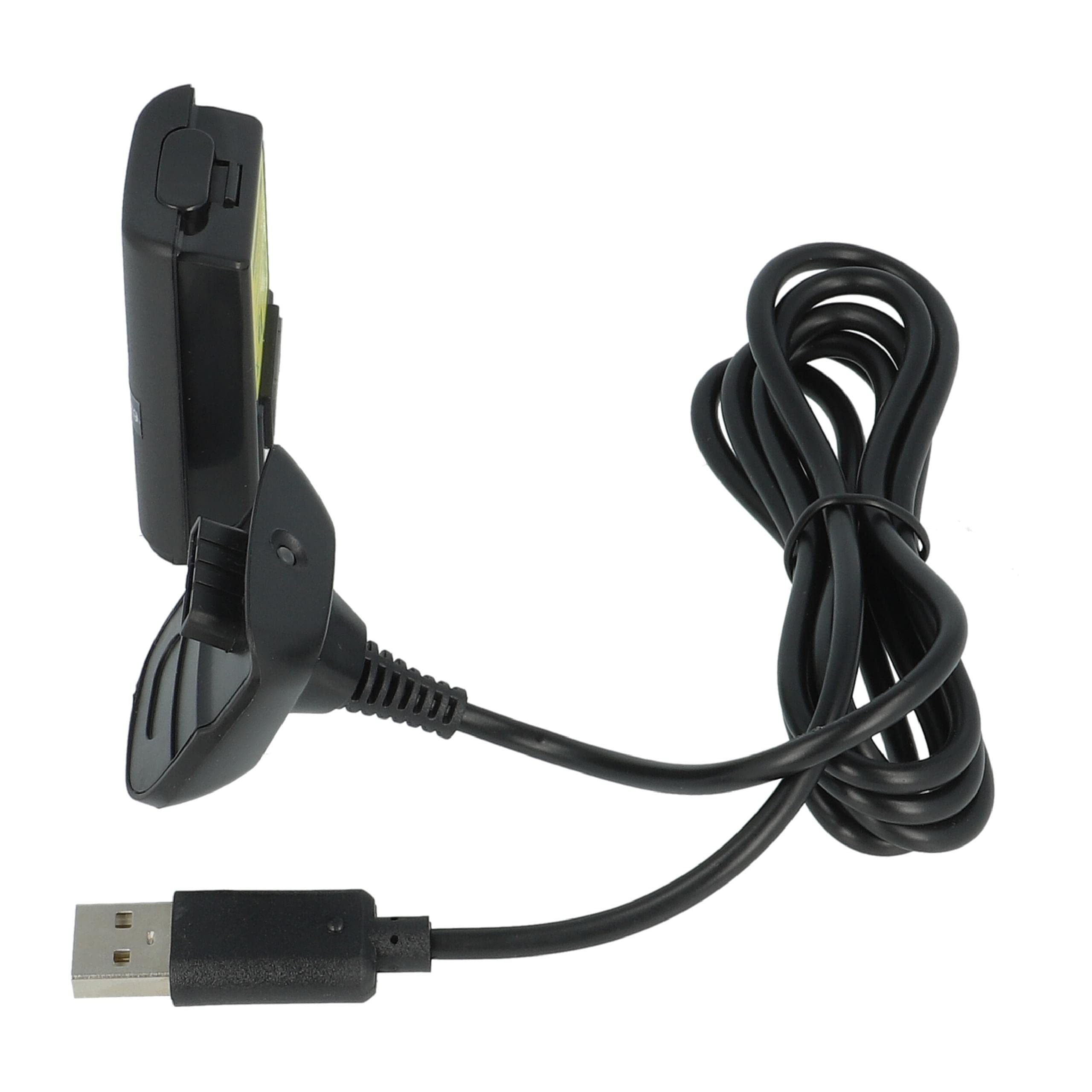 vhbw Kit Carga y Juega Compatible con Microsoft Xbox 360 Controller - 1x Cable de Carga, 1x batería, Negro