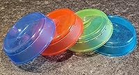 ROCKHOMELIFE 4-Pack Microwave Splatter Covers - Vented Transparent Lids for Plates & Bowls, Assorted Colors, Dishwasher Safe