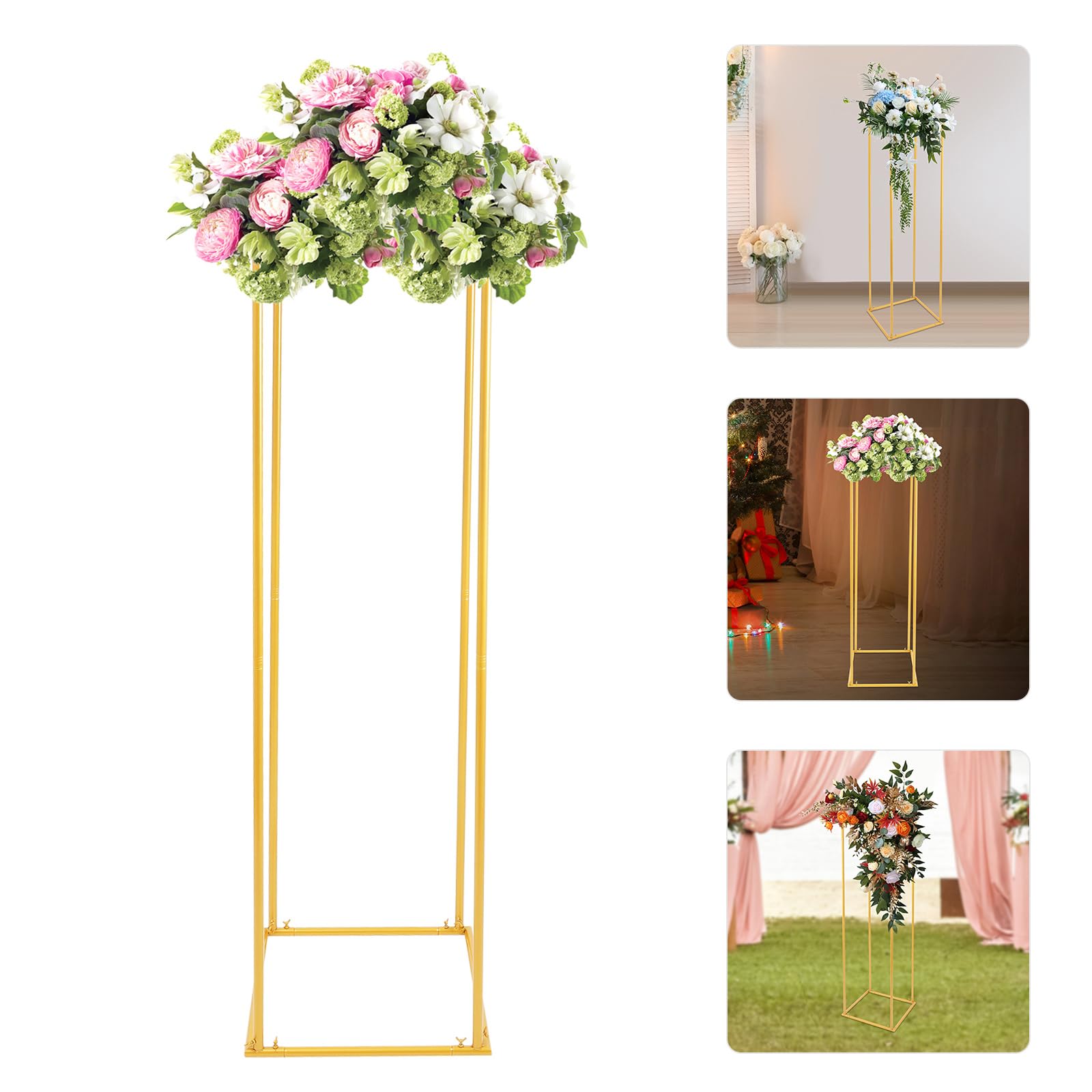 Per centrotavola da matrimonio, vaso da terra in metallo, supporto per fiori, vaso geometrico alto 180 cm, supporto rettangolare per la famiglia e il matrimonio