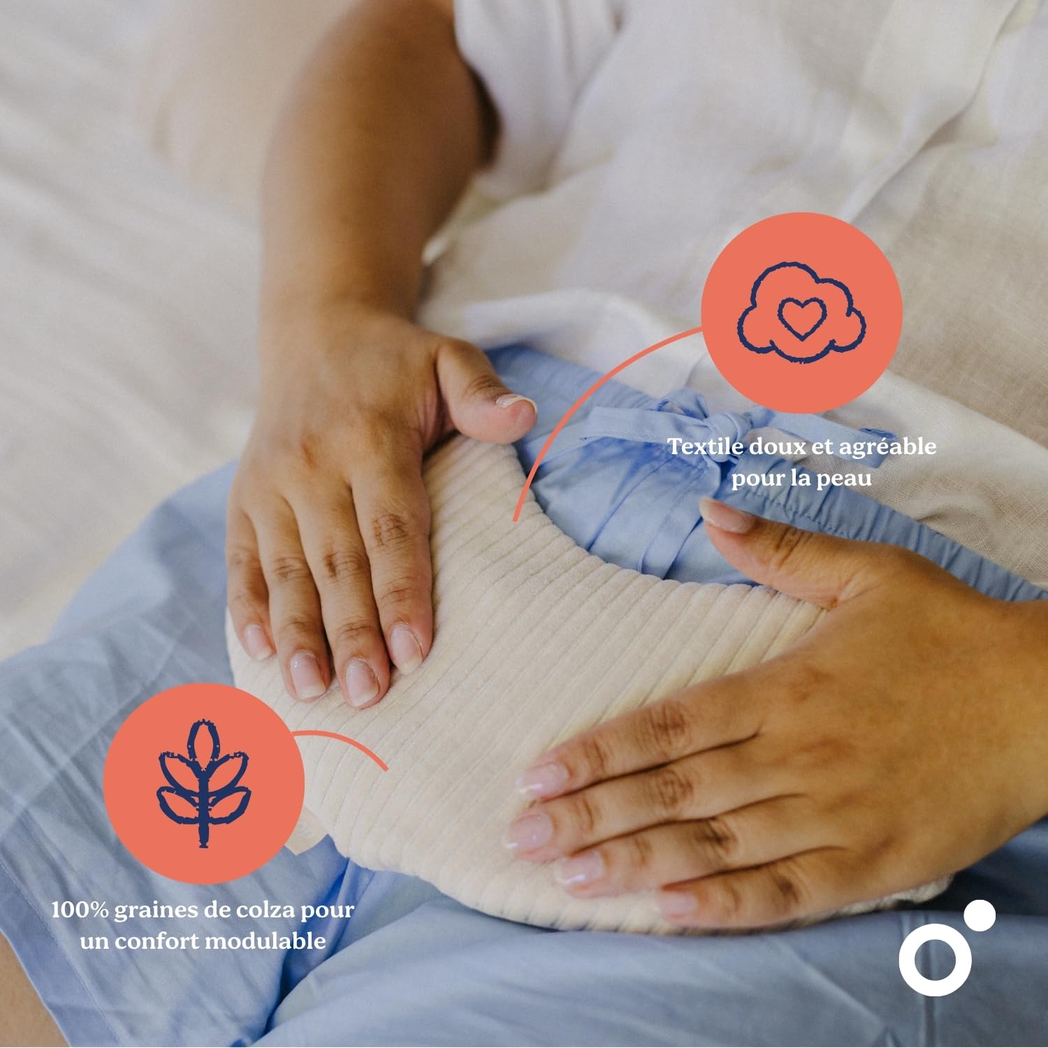 doomoo Bouillotte Micro-onde Snoogy Mom – Soulage Règles Douloureuses, Endométriose, Post-Partum – Ceinture Chauffante Ergonomique Chaud/Froid avec Graines Naturelles, Corduroy Sand
