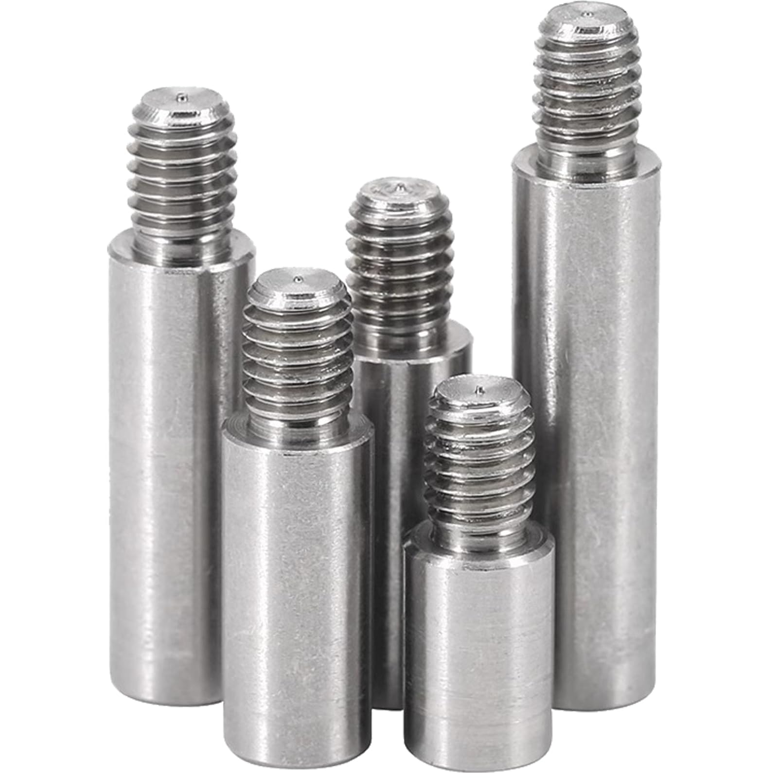 ZHAOMEI 303 Acciaio Inox Filettato Pilastro Rotondo Spaziatura Vite Distanziale Singola Testa Colonna Metallo Piccole Viti Argento M5 × 12 8 (5 pezzi