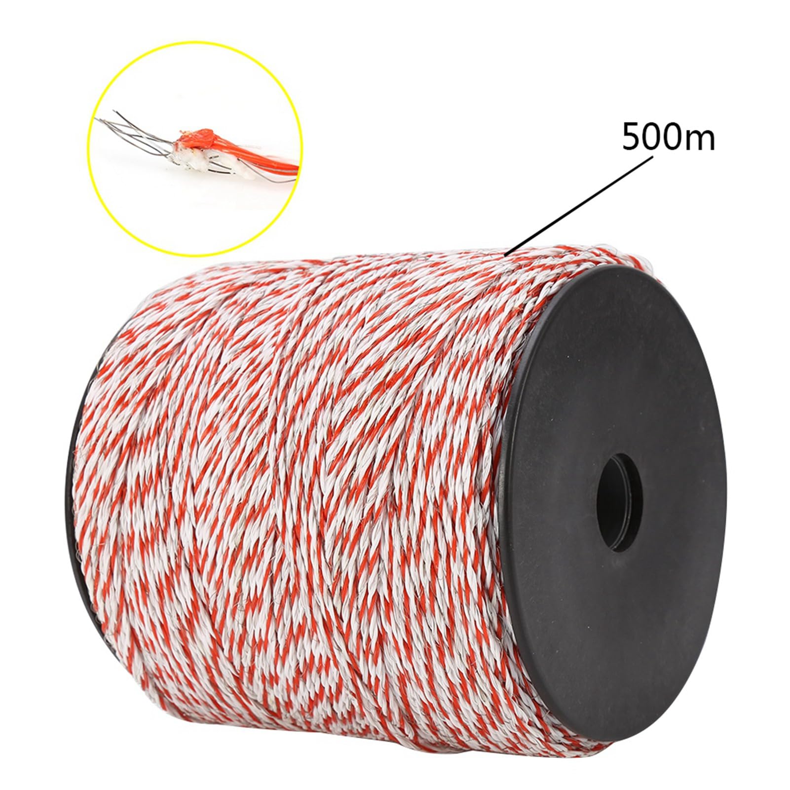 Zerodis Filo per Recinzione Elettrica in Acciaio Inossidabile 500 M Corda Conduttiva Rossa Bianca Ad Alta visibilità per la Sicurezza del Bestiame Ideale per Bovini Capre Pecore