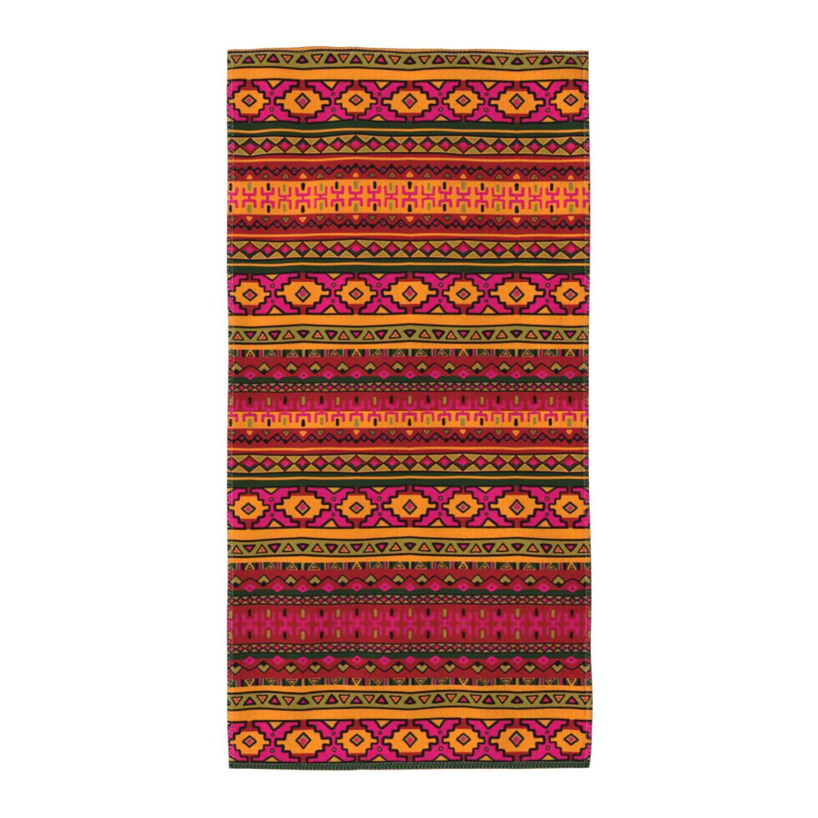 SDEGTHO Mexican Folk Art Boho Soft Absorbent Long Towel For Gym Sports Picnic Leisure Use