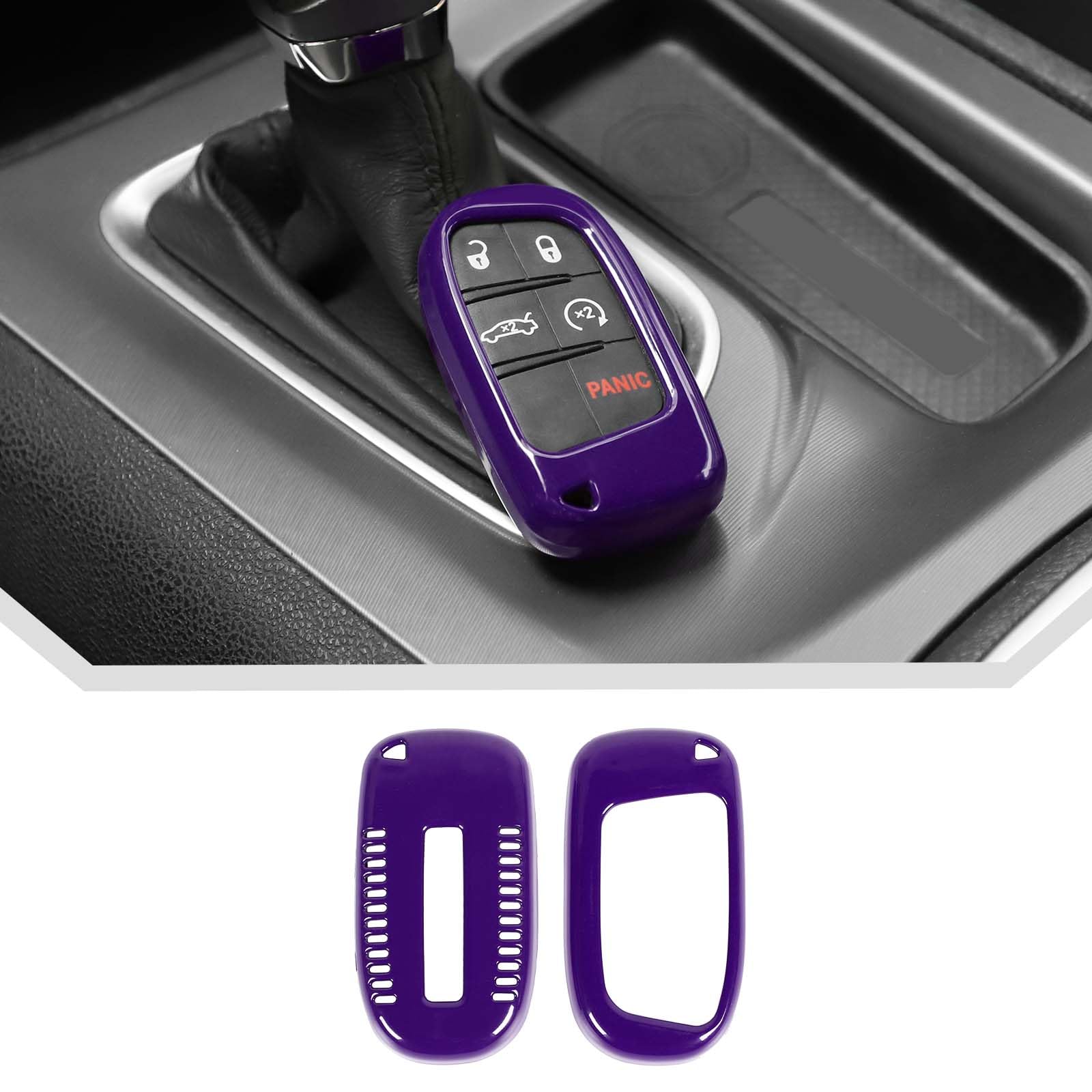 Amazon.com: JeCar Purple Key Fob Cover Fit for 2015+ Dodge