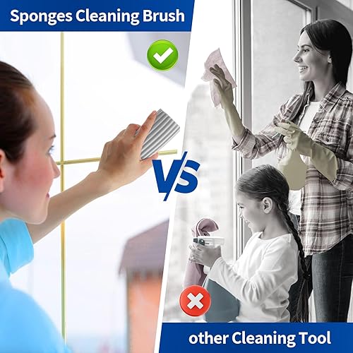 Miniatura 4 de Paquete de 4 esponjas húmedas limpias, cepillo de limpieza de esponja, esponja raspadora para limpiar persianas venecianas y de madera, rejillas de