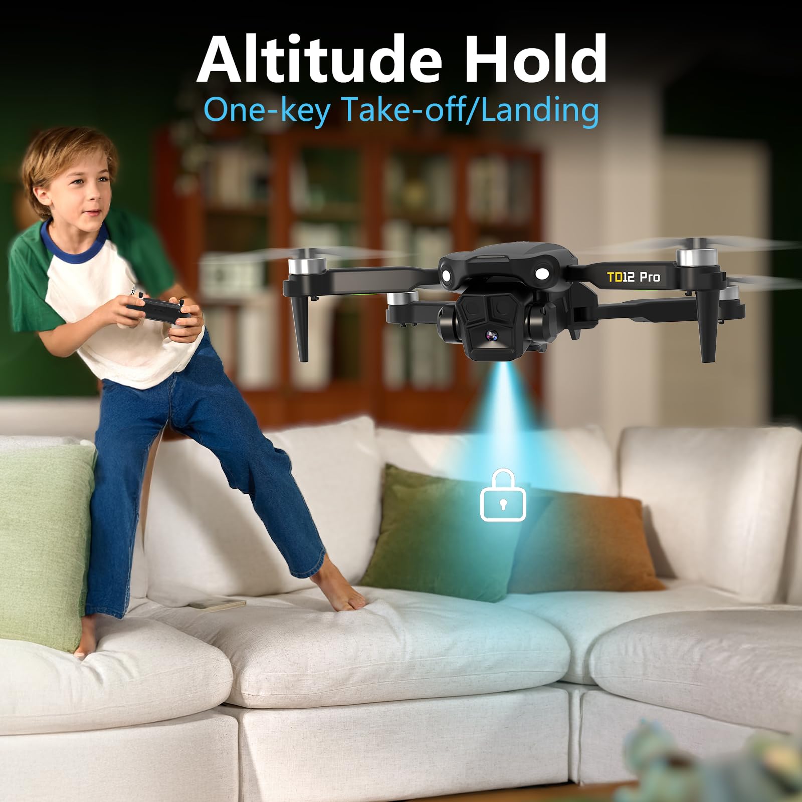 Toladrone TD12PRO Mini Drohne mit Kamera für Anfänger, Faltbare Drohnen für Erwachsene, Bürstenloser Motor, 3 Geschwindigkeitsmodi, Optische Flusspositionierung, RC-Quadcopter Drohne für Kinder
