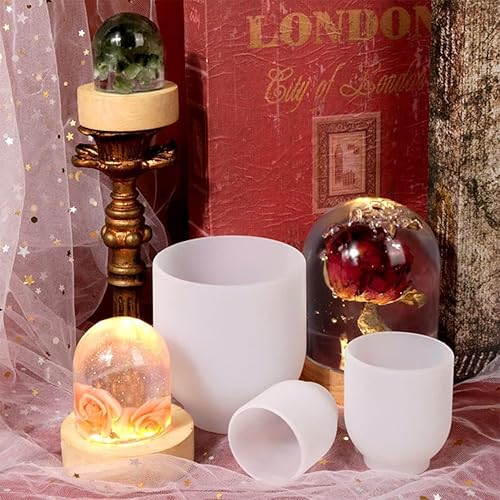 Miniatura 3 de 5 moldes de resina semicilíndrica para adornos de cristal 3D, moldes de silicona cilíndricos de resina epoxi para bricolaje, velas, luz nocturna,