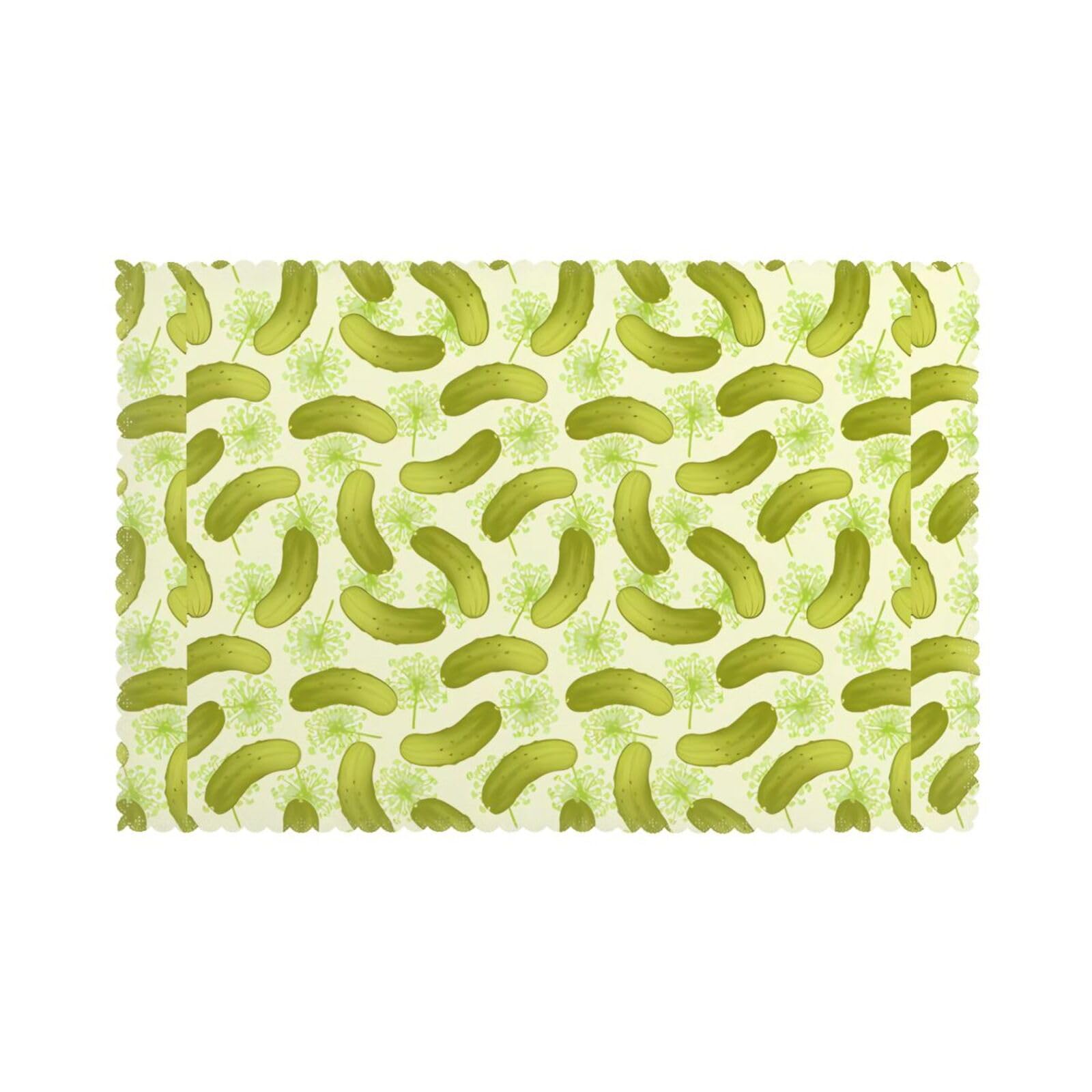 WHJSHOP Sushi Dill Pickles Prints Placemats Set of 6 12x18in – Transform Your Table into a Cozy Haven for Memorable Meals