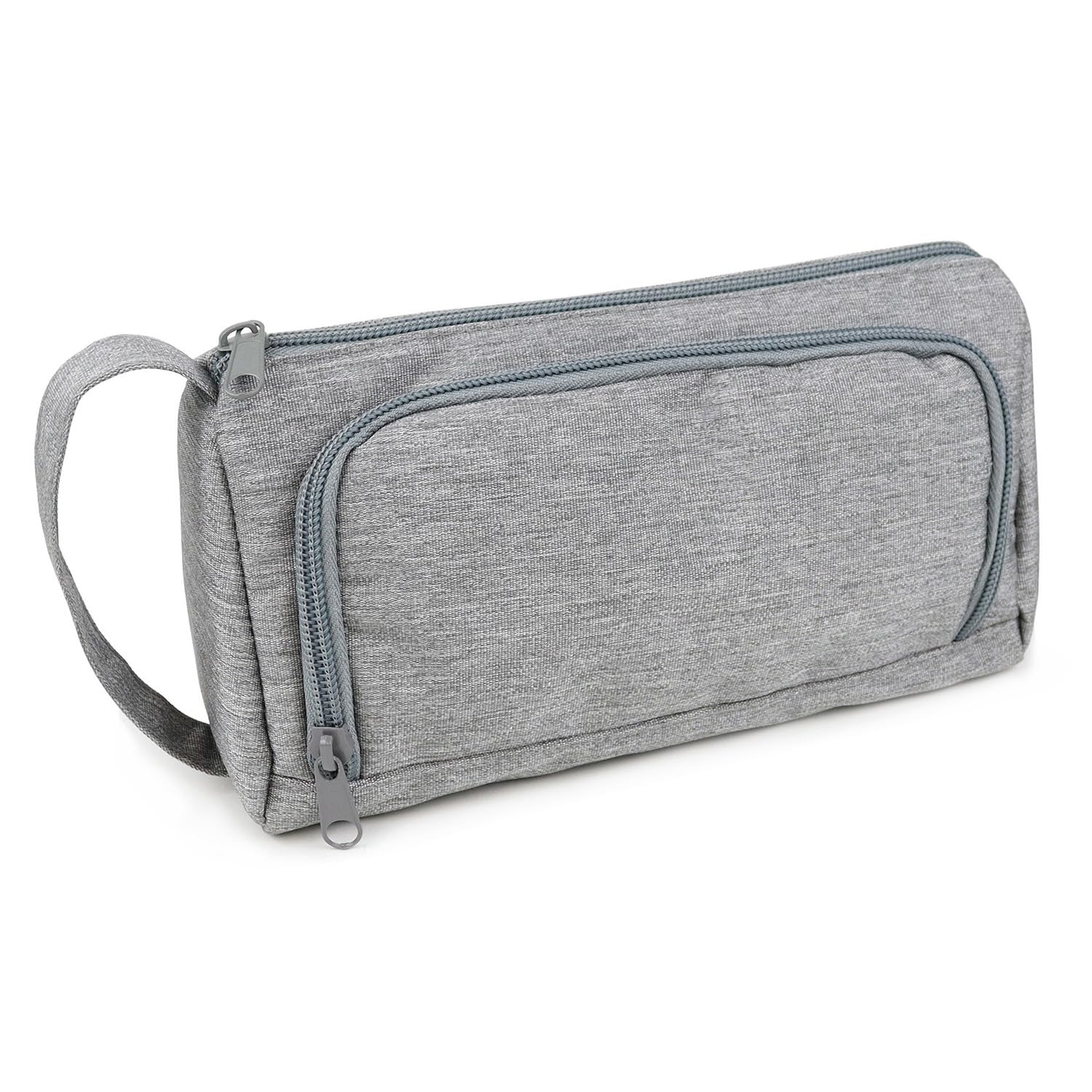 Fashion Stationery Pencil Case Boys Secondary School Grey or Blue Plain Pencil Cases for Girls Kids or Children at Primary or Secondary School or a Teenage Boy 2 Compartment Storage Case (Grey)
