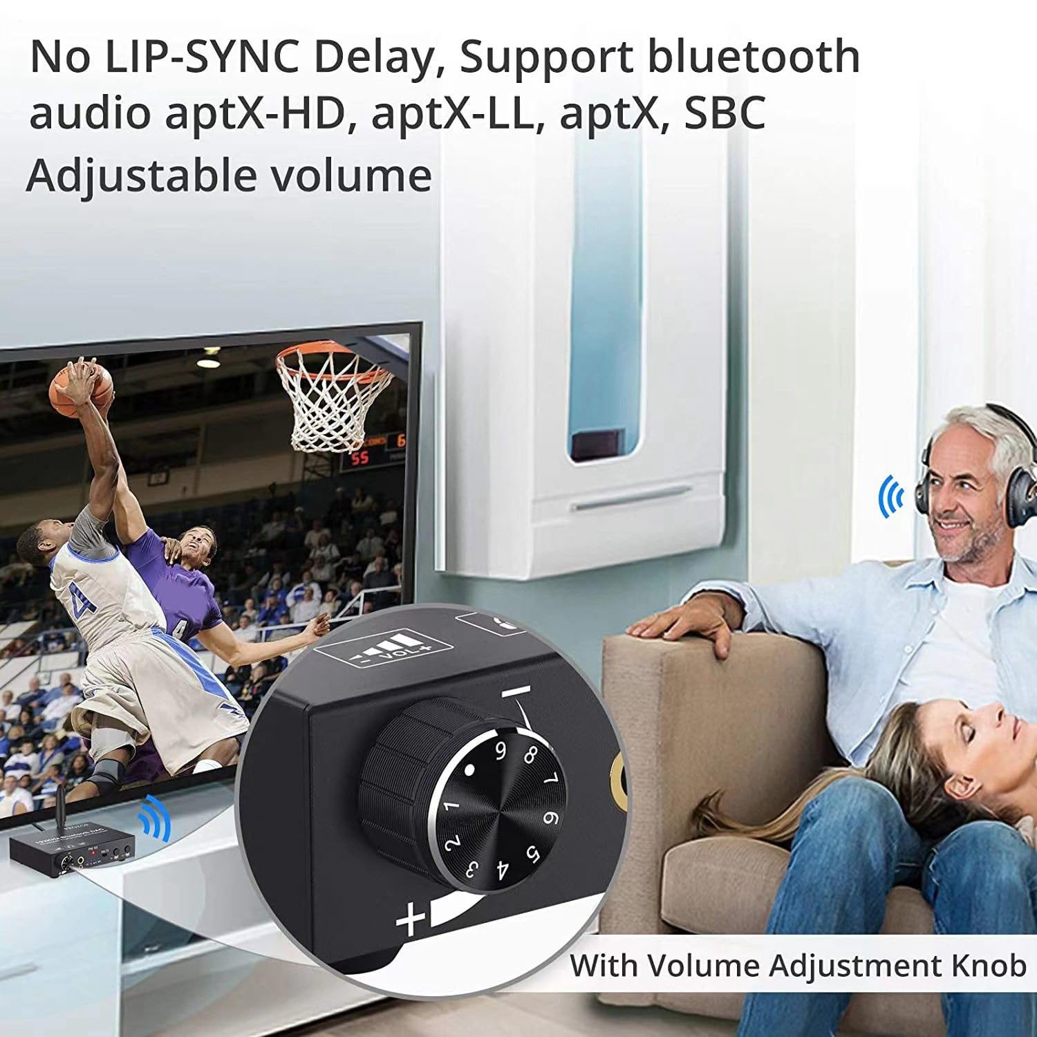 SUVIA Convertitore DAC Bluetooth 192KHz Trasmettitore Audio Wireless Ricevitore Adattatore Digitale Ottico da Coassiale Ad Analogico per TV Facile da Usare
