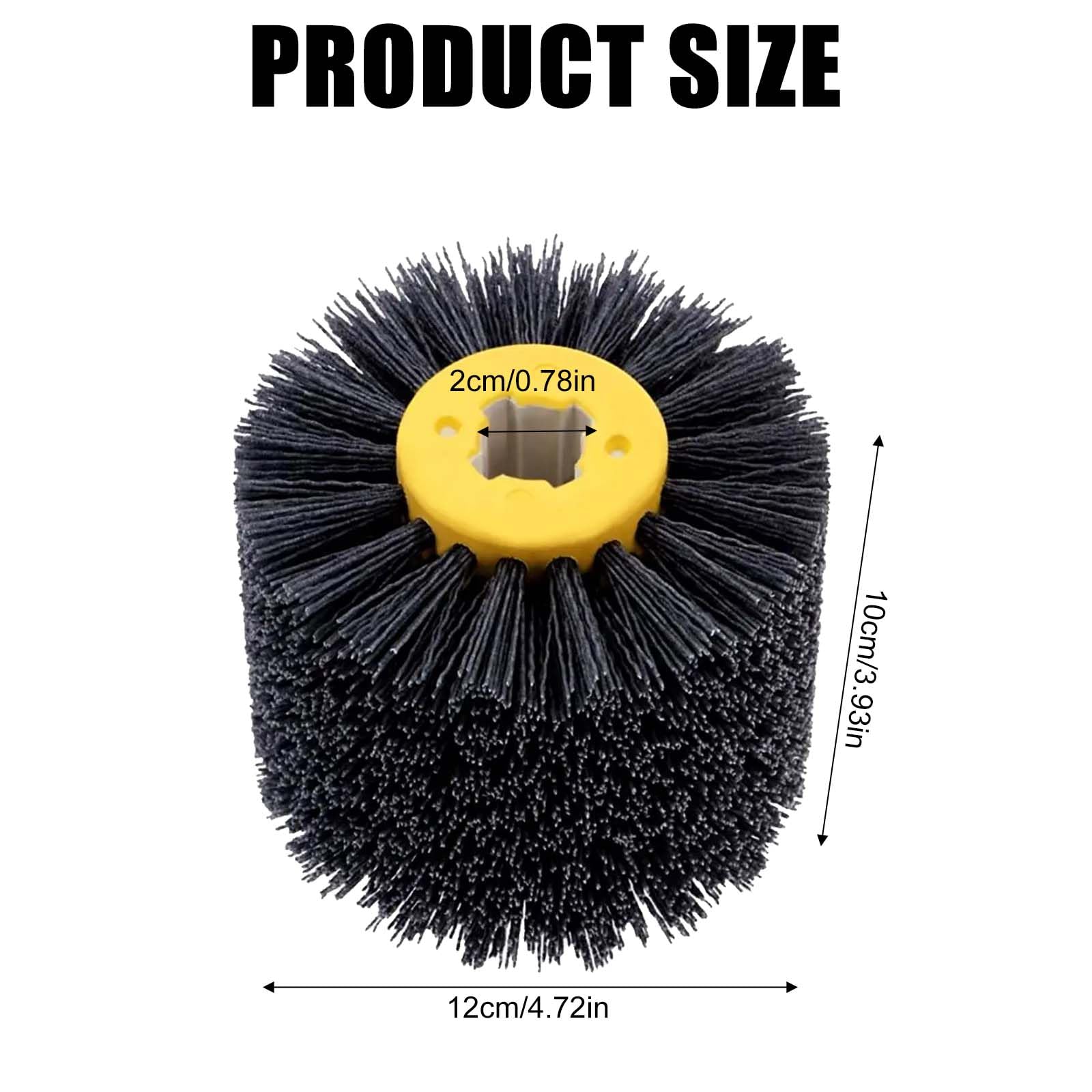 Cepillo abrasivo: grano 80, ancho 100-120 mm | adecuado para rodillo abrasivo, cepillo de nylon para máquina de raso, negro, rueda de trefilado