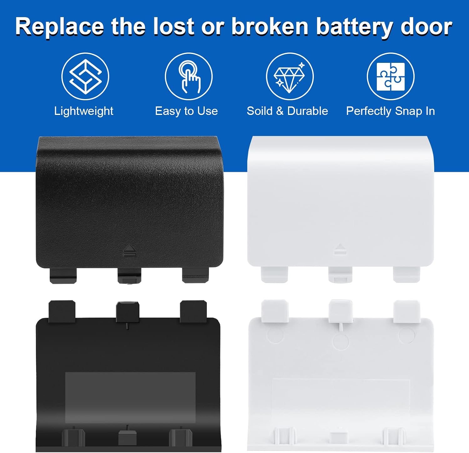 4 Pack Battery Cover for Xbox Series X, Xbox Series S Controller, Battery Back Door Shell Repair Part Compatible with Xbox Wireless Controller * White image 2