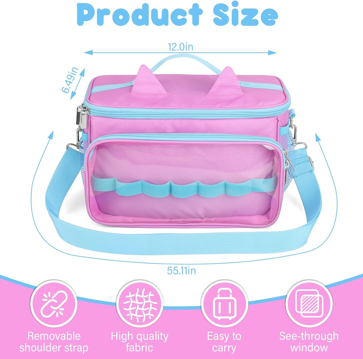 Sun3drucker Carrying Case for Toniebox 2/1,Carrying Travel Bag for Toniebox Starter Set and Tonie Figures, Toniebox 2 Audio Player Bundle Portable Storage Bag(Pink-purple)