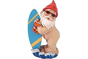 The Shredder Surfer Dude Gnome Statue, Pair