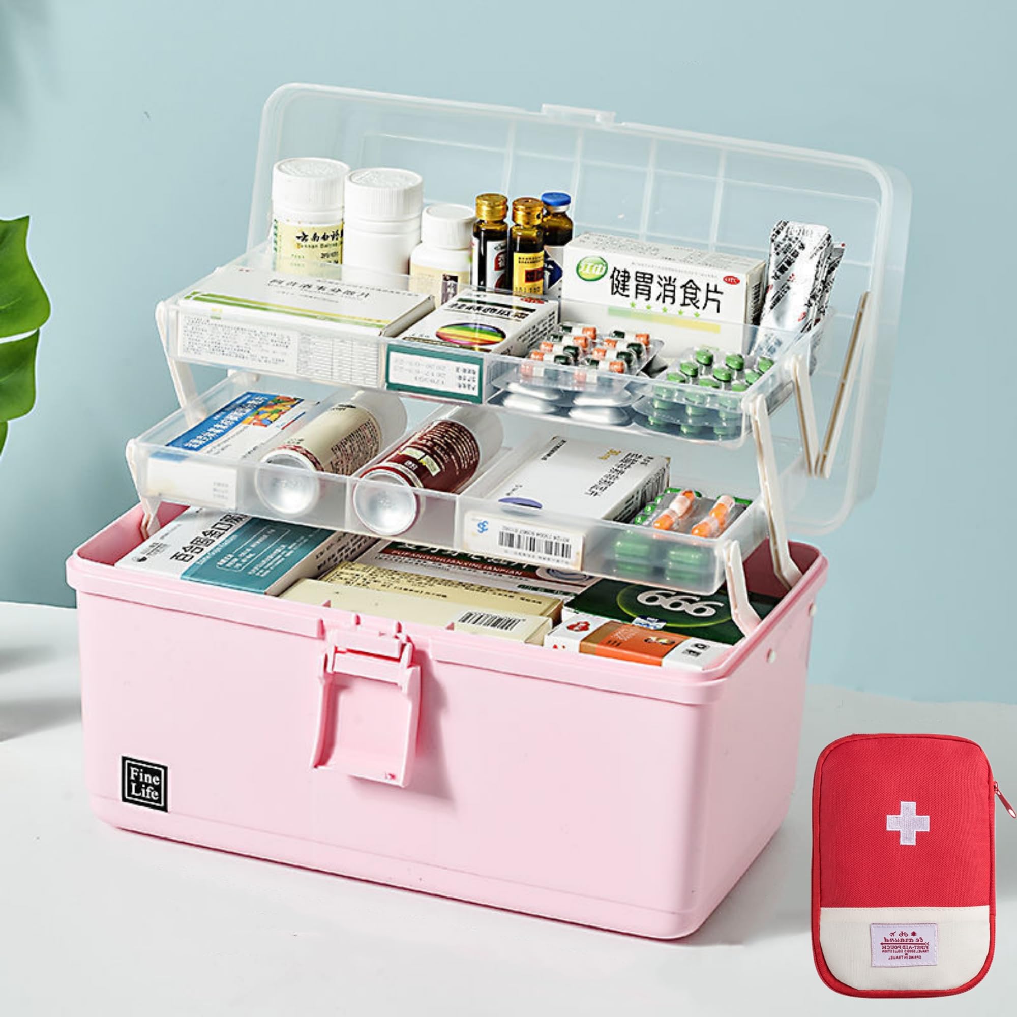 Scatola Porta Medicinali A 3 Strati Con Manico: Organizer Portatile Per Farmaci E Cosmetici