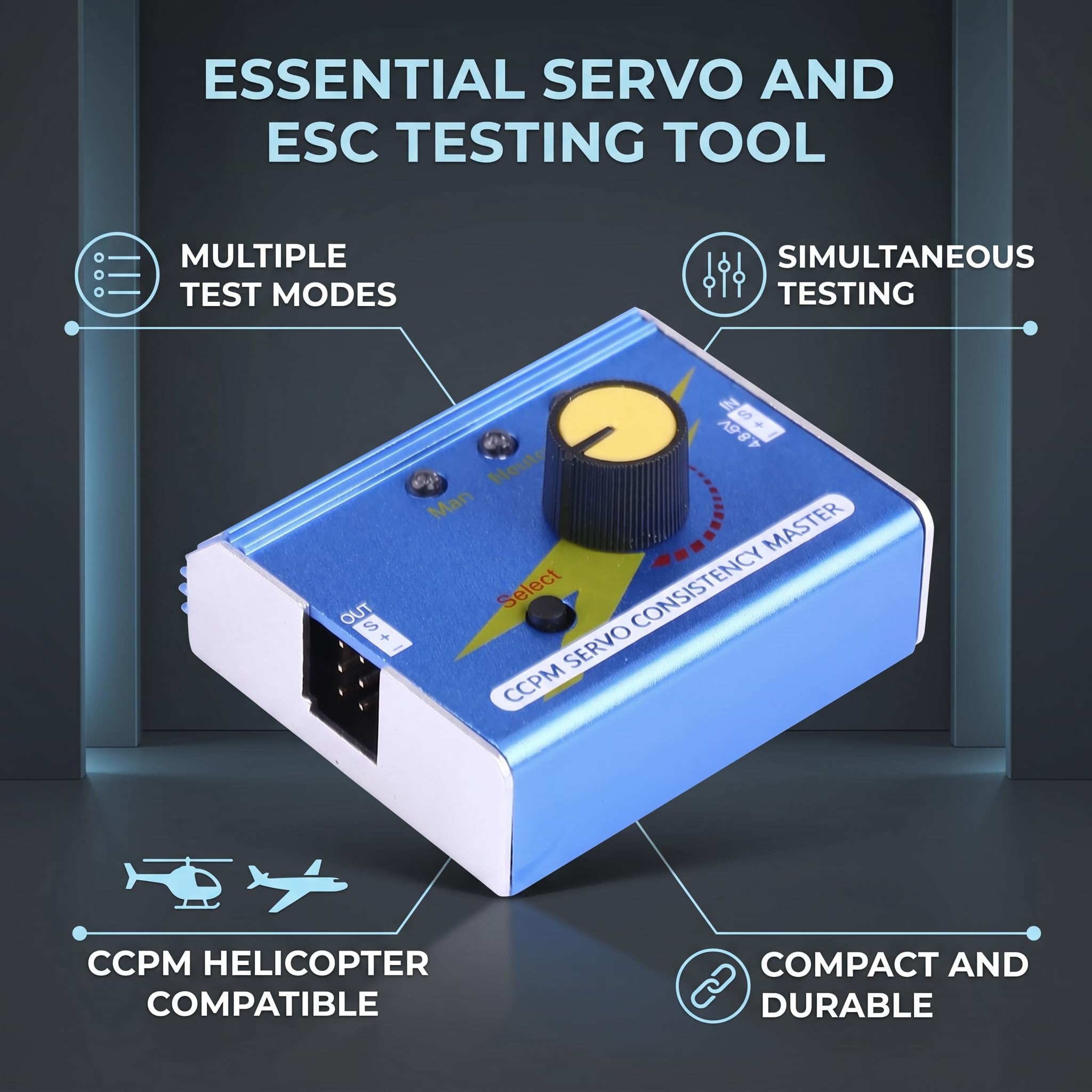 VGEBY Servo Tester, Servo Tester RC Servo Test Consistency Master Servo Motor Controller Esc Tester dla modeli RC Servo Tester RC