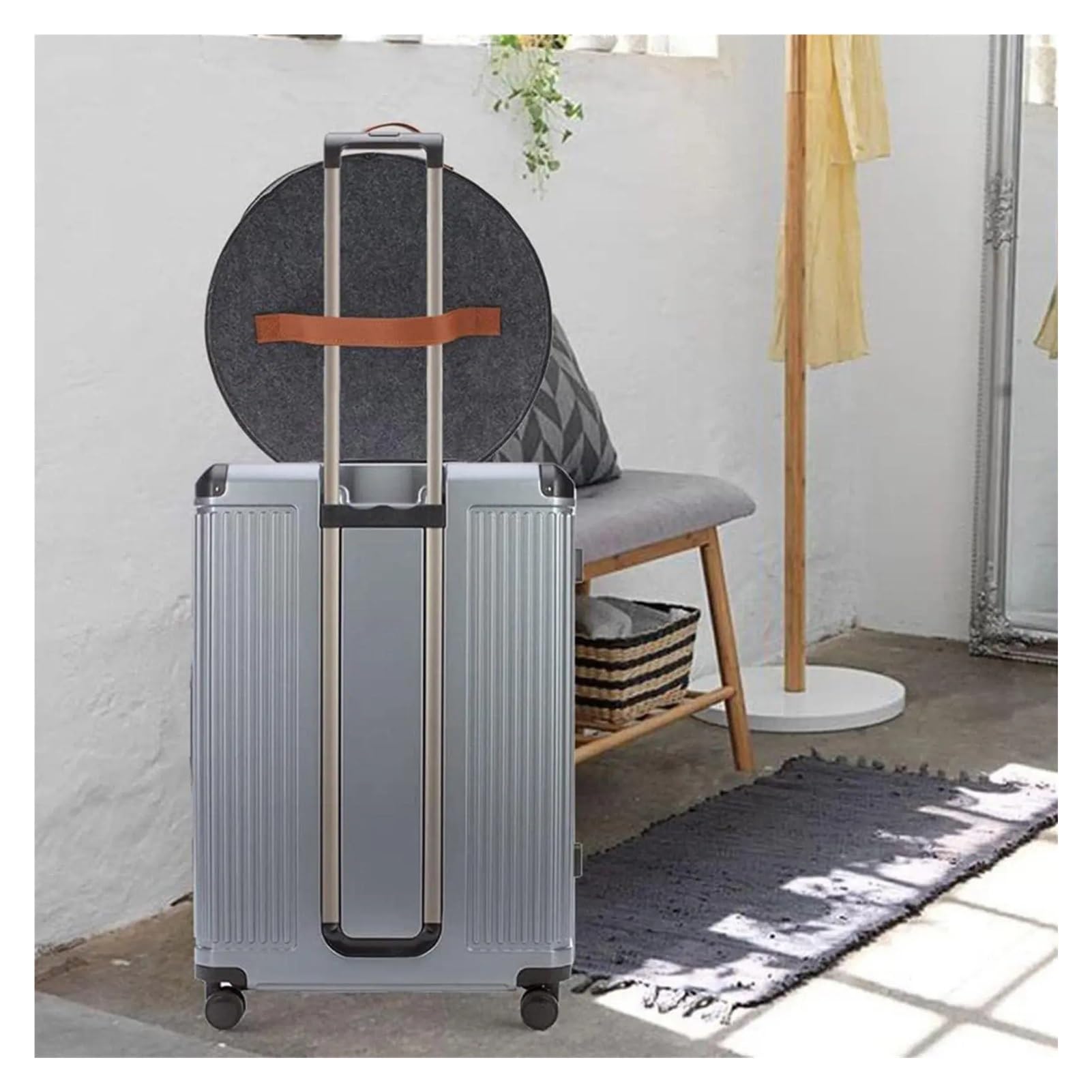 Hut-Aufbewahrungsbox, Reise-Hutbox, großer runder Hutträger-Etui-Organizer oder Damen-Cowboyhut-Organizer, Faltbare Reise-Kappenboxen für Schlafzimmer, Umzug(Gray,L 43x26)