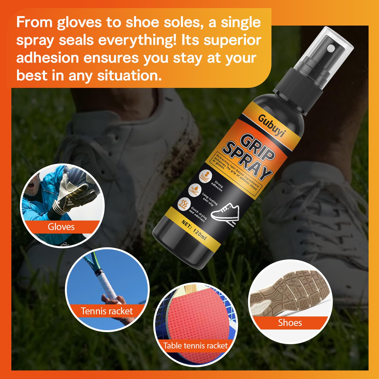 120ml Spray Antidérapant pour Chaussures de Basket-Ball, Performance Enhancer Anti Slip, Spray Antidérapant Boosts, Améliore la Traction des Chaussures, pour Plus de Performance