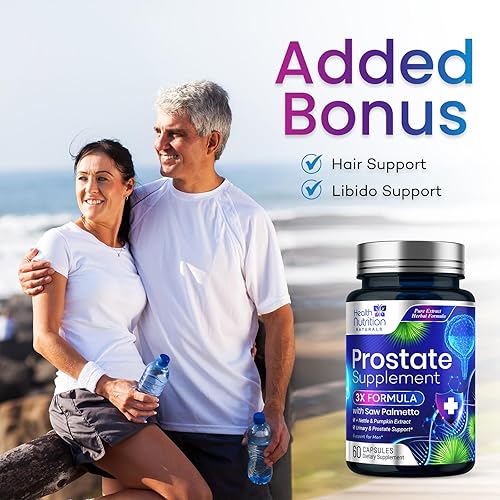 Miniatura 7 de Suplementos para la salud de la próstata para hombres, 1000 mg, 3 veces más fuerza con mezcla de palma enana americana y complejo de apoyo de raíz
