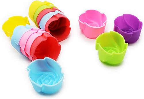 Miniatura 4 de Meiyouju - 20 mini tazas de silicona reutilizables y no pegajosas para hornear, mini forros para cupcakes, soportes de chocolate para magdalenas,