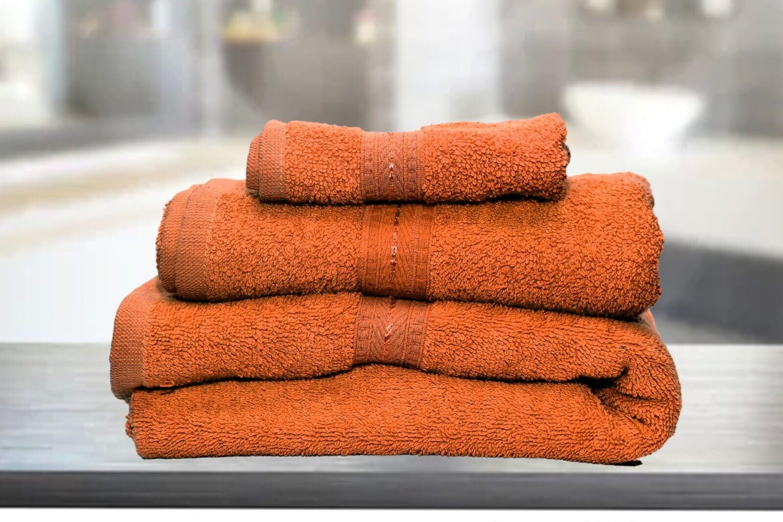 ARA CHOICE 1 & 3pcs 100% Egyptian Cotton Towel Bale Set Bathroom Hand Bath and Face Towels Machine Washable Tumble dry low - Image 3