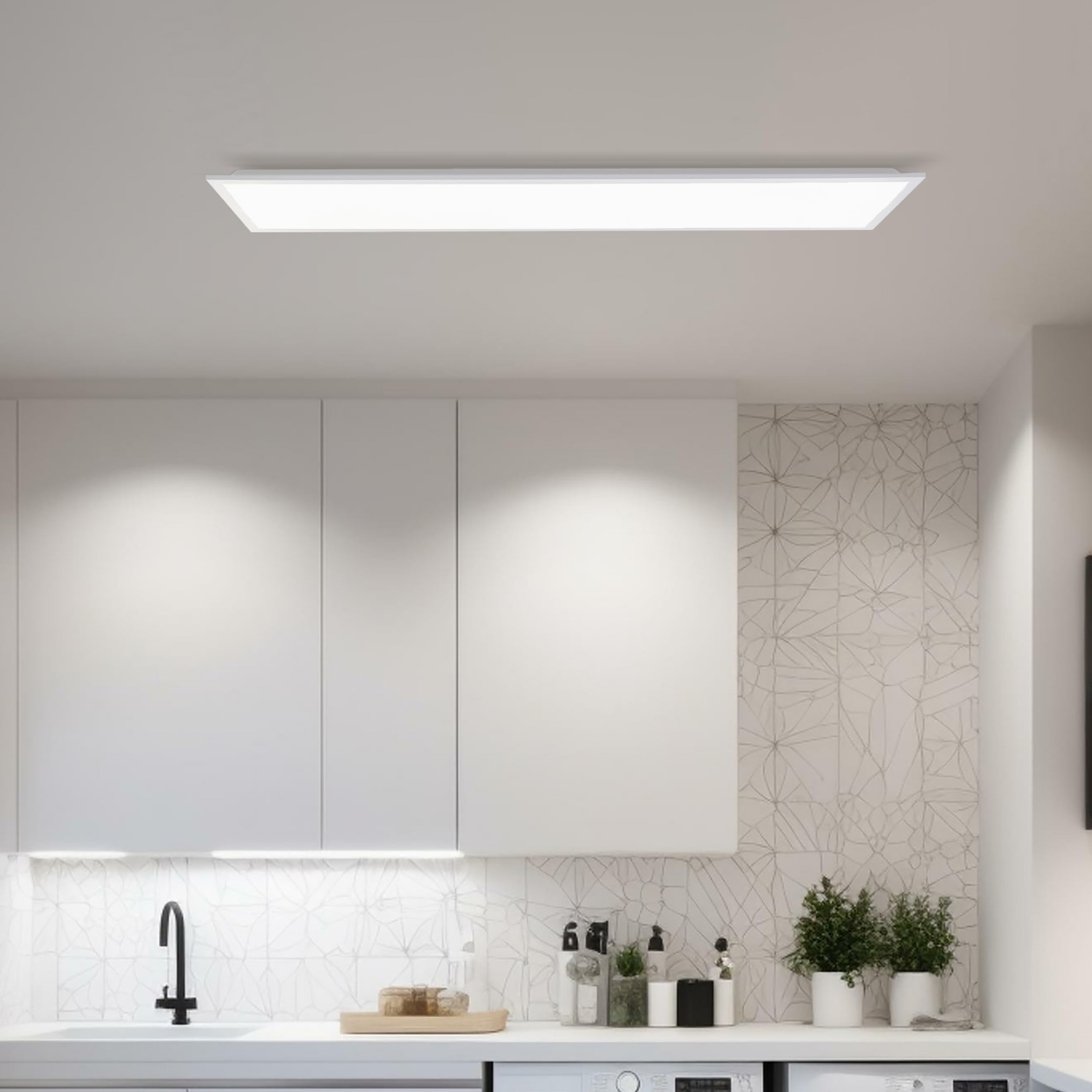 Lightbox Basic LED Aufbaupaneel | 120 x 30 cm | zeitloses Wand- & Deckenpanel mit weißem Rahmen & neutralweißer Lichtfarbe (4000 K) | 4600 lm | für jeden Raum | aus Aluminium/Kunststoff