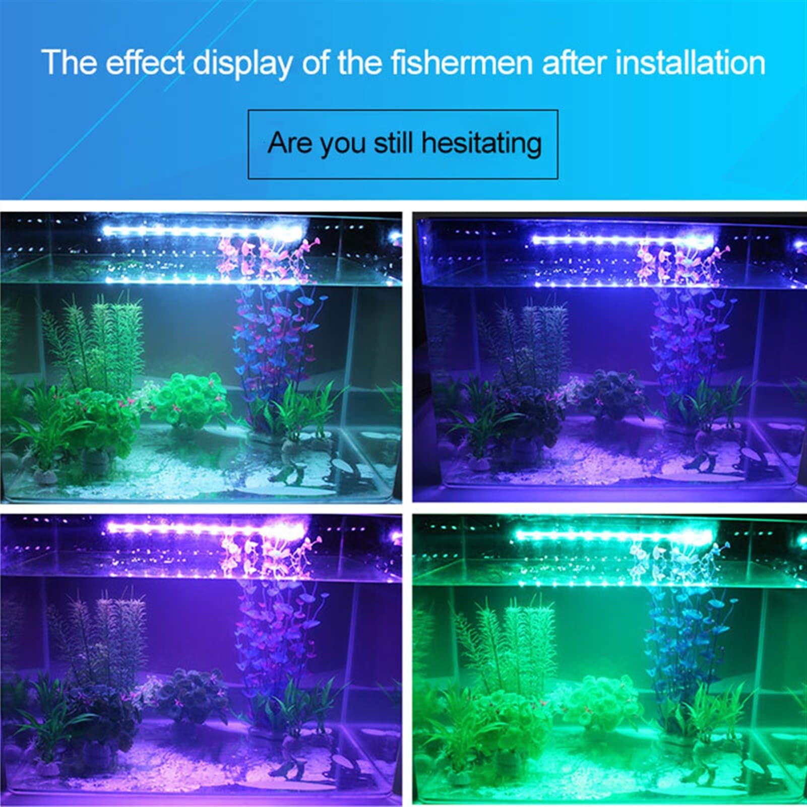 Eclairage Piscine RVB Aquarium Light 19-59cm Télécommande Lampe de plongée de plongée de lampe colorée Plantes Lampe de poisson Tank Essential amphibie IP68 Étanche Lampe LED Submersible ( Color : 29c