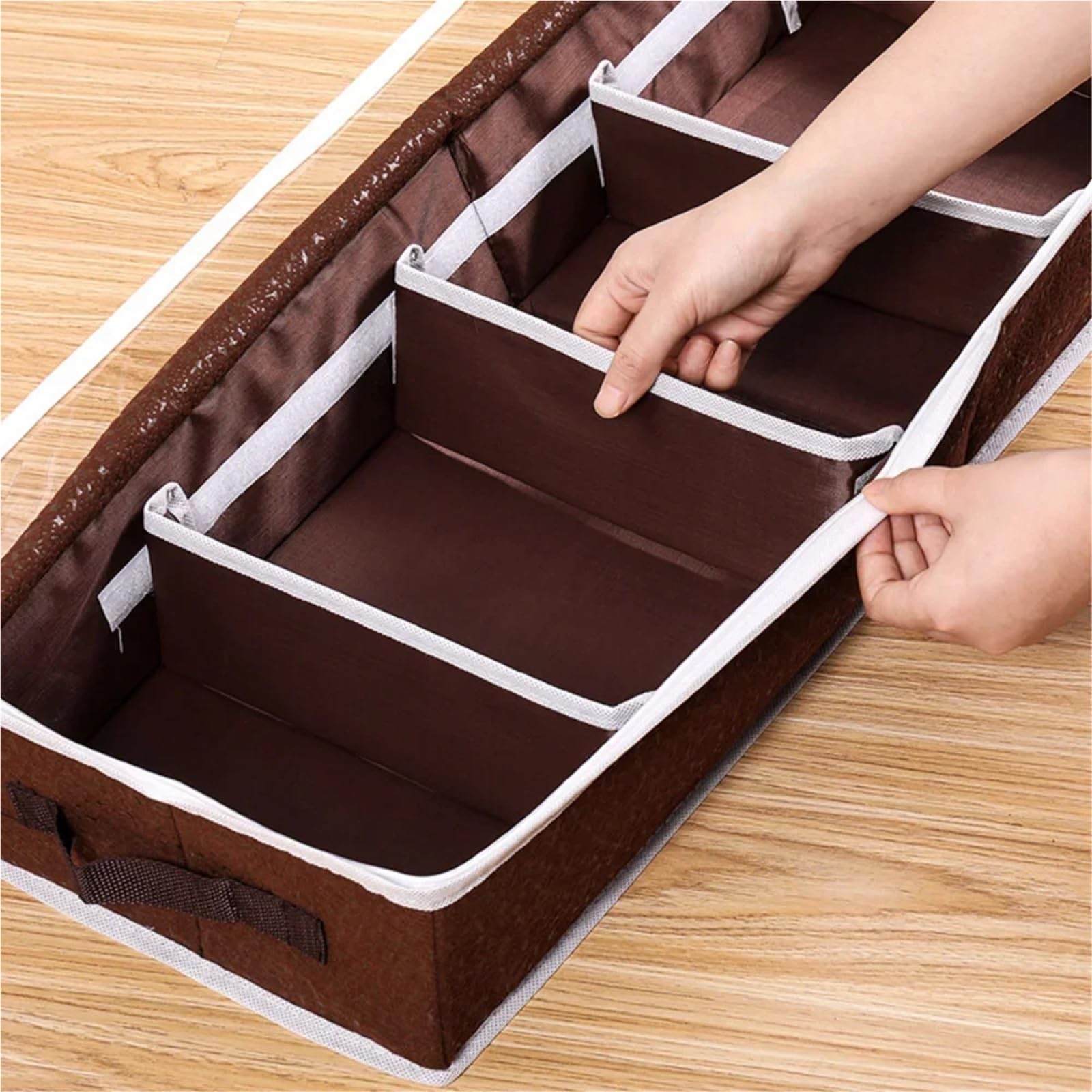 Organizzatore Di Scarpe Sotto Il Letto Borsa pieghevole salvaspazio for la casa sotto il letto, scatola for scarpe, lavabile, riutilizzabile, chiusura con cerniera, grande capacità Per Risparmiare Spa
