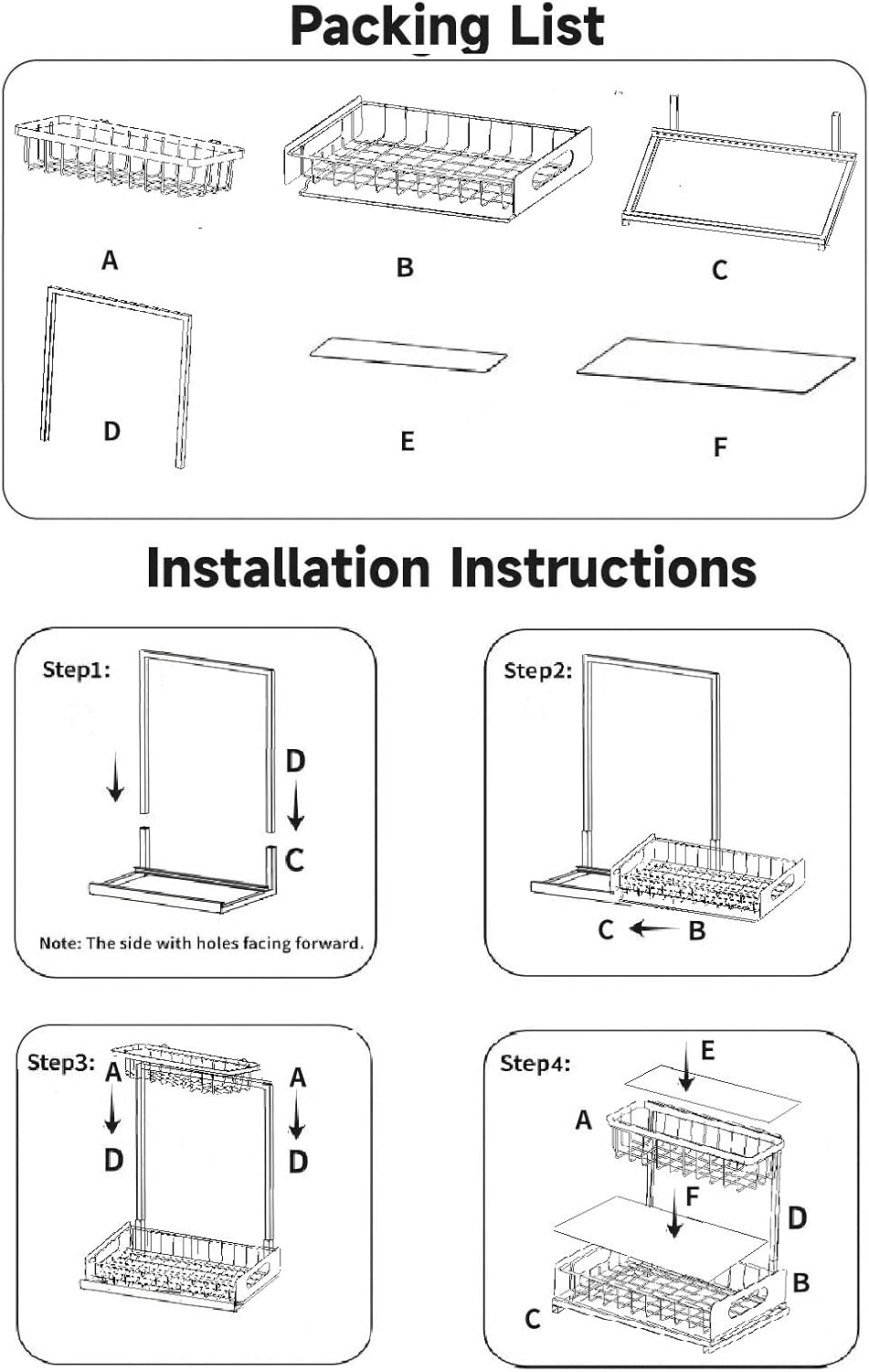 USTECH Under Sink Organizer, 2-Tier, Cabinet Organizer, Bathroom Organizer, Under Sink Organizers & Storage, Pack of 2