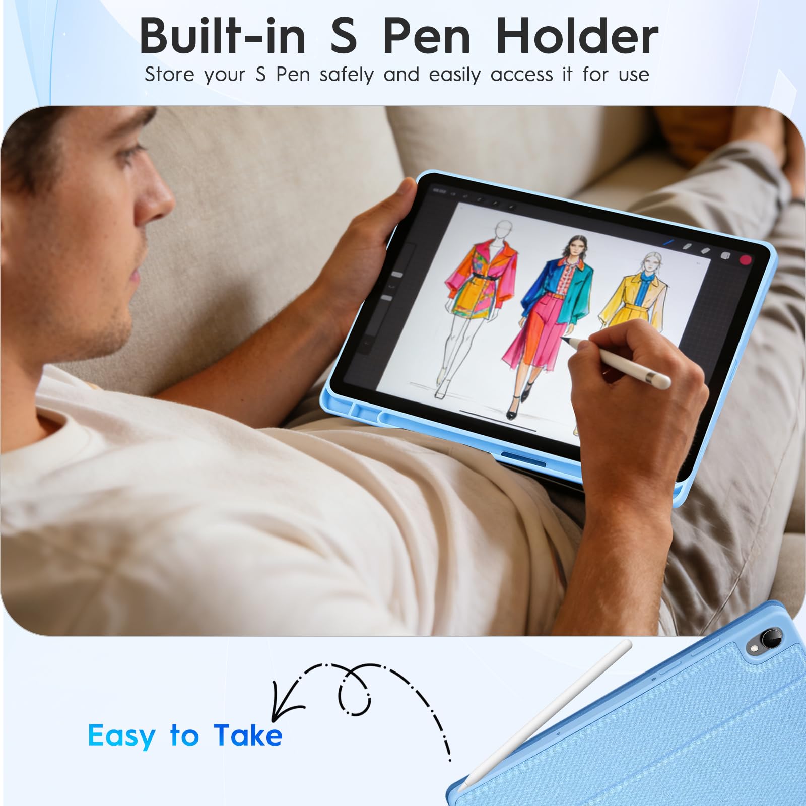 Amazon.co.jp: Galaxy Tab S11 2025 11インチ用 スリムケース、マルチ
