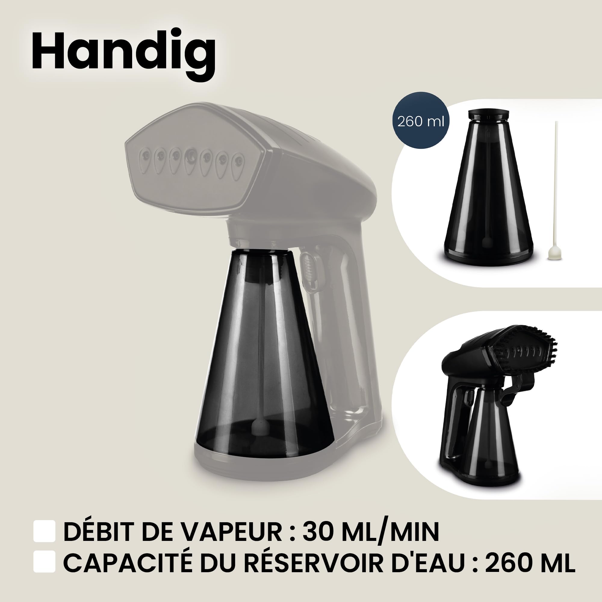 ZEEGMA Handig defroisseur vapeur pour tous les tissus éliminer les plis et les odeurs désagréables, fort débit de vapeur puissance 1600 W, taille compacte
