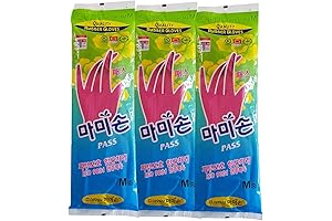 Reusable Premium Quality Korean Kitchen MamiSon 3 Pairs Rubber Dishwashing Gloves Household Kitchen