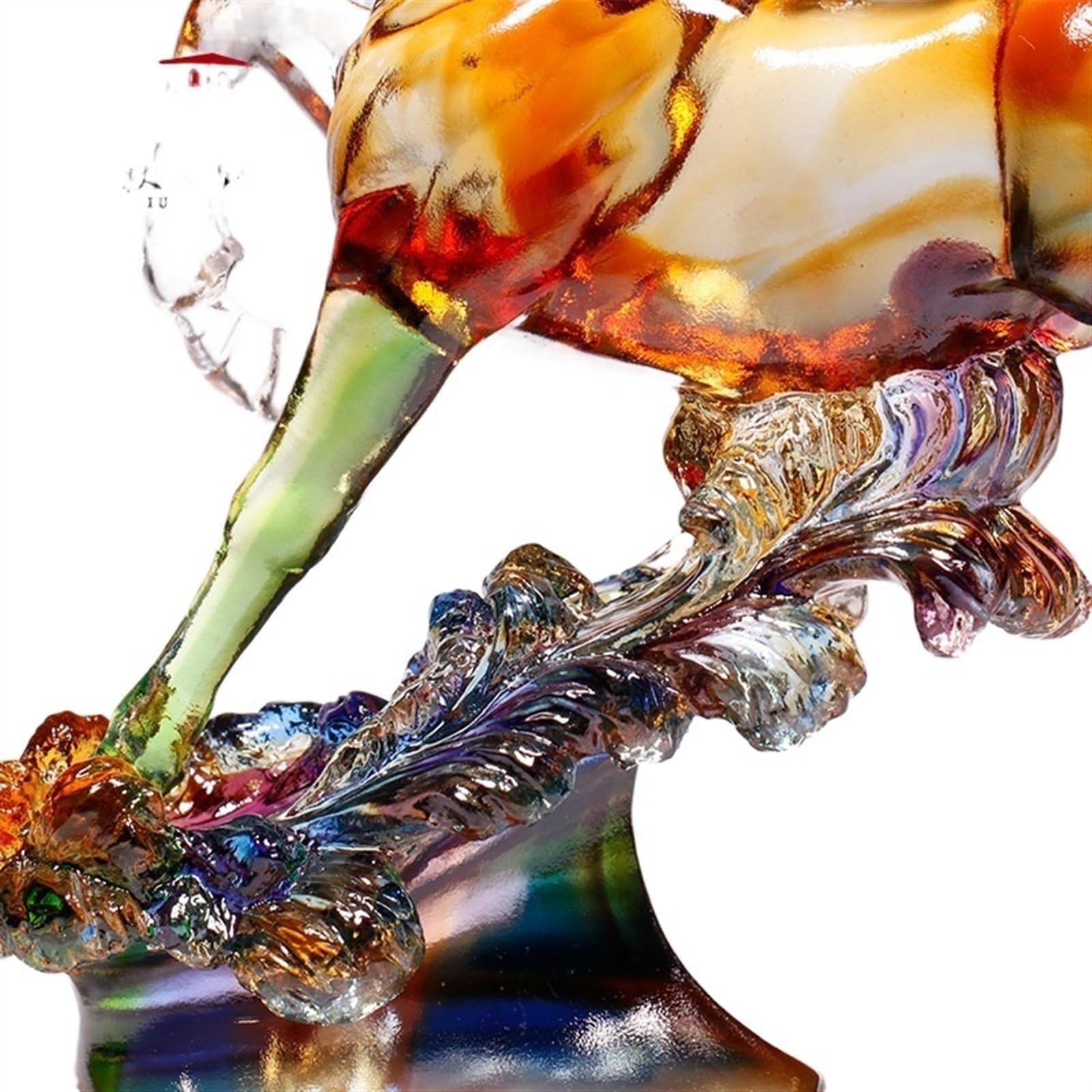 Dekoracja pulpitu Ozdoby Fengshui statua konia figurka kolorowa glazura zwierzęta zodiaku wystrój bogactwo sukces rzeźba dekoracja prezent biznesowy Rzeźby ozdobne