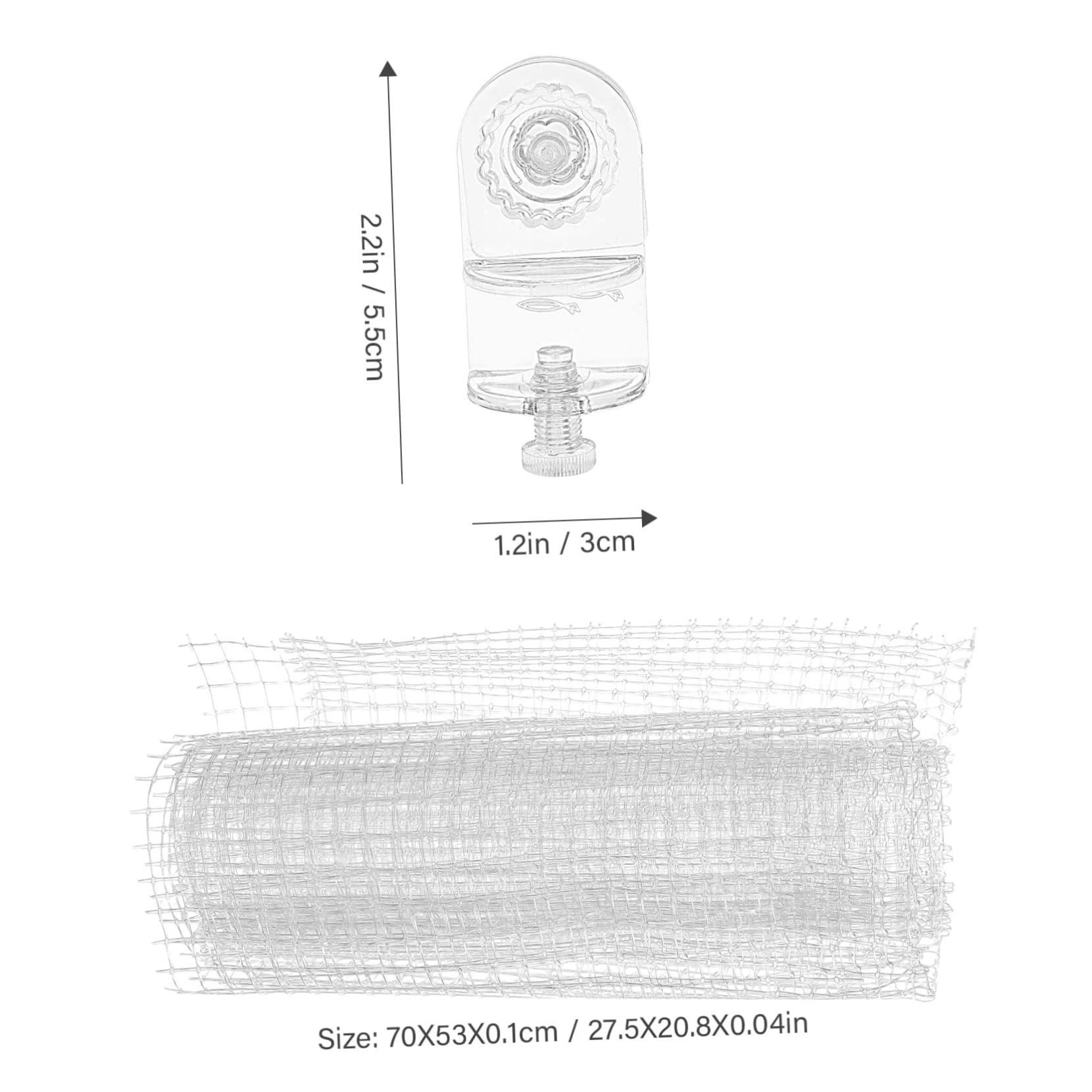 TEHAUX Couvercle D'Aquarium Filet Anti-Saut Transparent, Filet De Protection Ajustable Et DéCoupable, Accessoire Pratique pour Aquarium, EmpêChe Les Poissons De Sauter Et ProtèGe Contre Les Chats