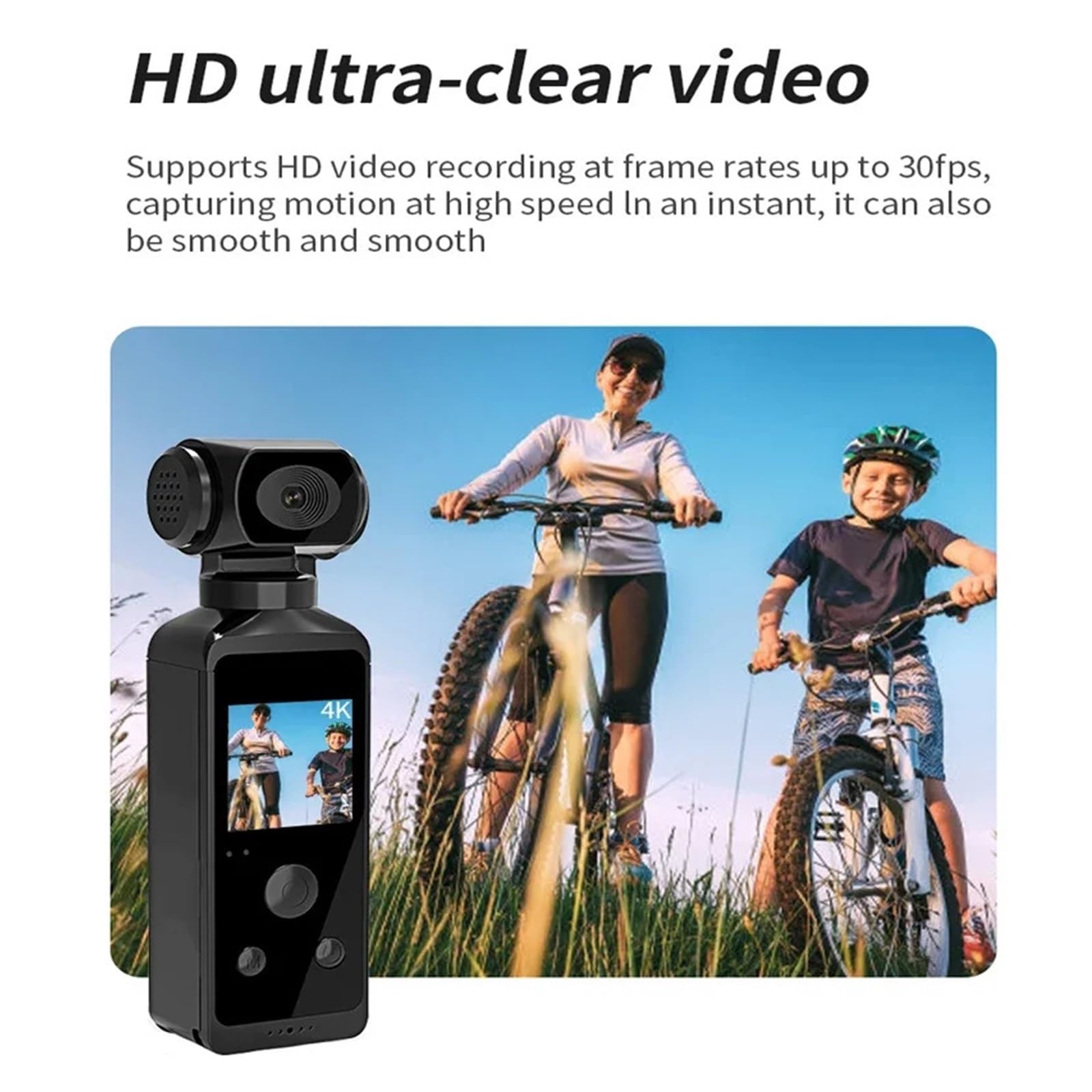 Mini telecamera Wifi 4K HD Videocamera tascabile impermeabile ruotabile a 270 ° Videoregistratore for bicicletta for sport all'aria aperta con microfono