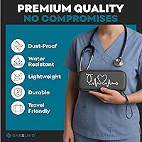 Vista 3 de Caseling Estuche rígido para estetoscopio para 3M Littman Classic III, Lightweight II S.E, Cardiology IV, MDF Acoustica - Ranura para ID
