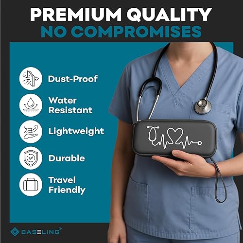 Miniatura 3 de Funda para estetoscopio 3M Littmann Classic III, Lightweight II S.E, MDF Acoustica - Ranura para identificación y bolsillos para accesorios de