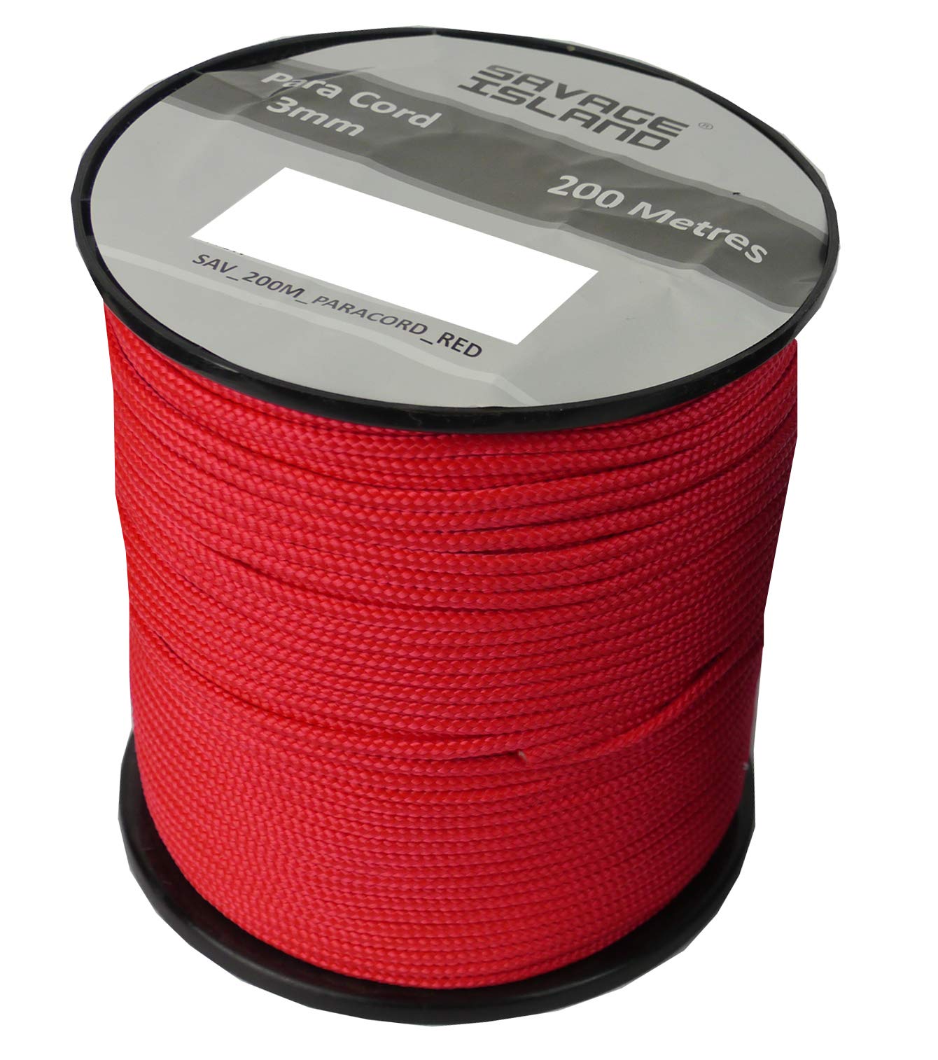 Savage Island Red 200M Reel Paracord Army Camping For Tent Basha Bivi Shelter Buidling Hammock Gardening Bushcraft (Red)