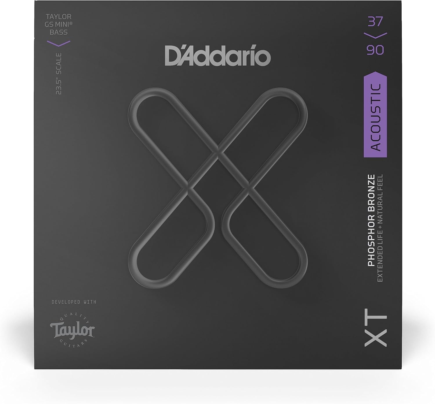 D'Addario Coated Acoustic Bass Guitar Strings - XTB3790GS - XT Bass Phosphor Bronze, Custom Light, GS Mini, 37-90