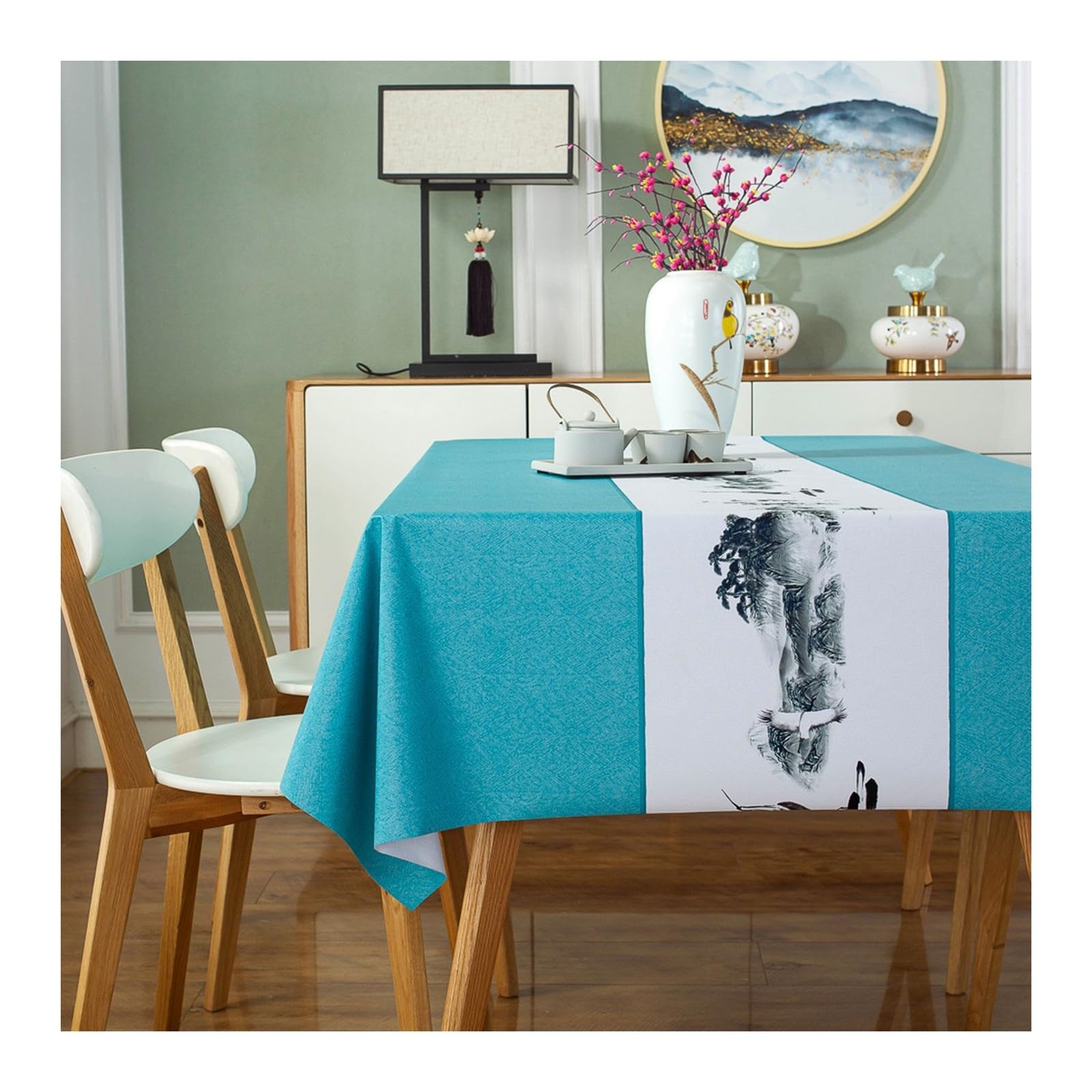 Nappe anti-taches pour table de salle a manger fini impermeable KnSam 140x220
