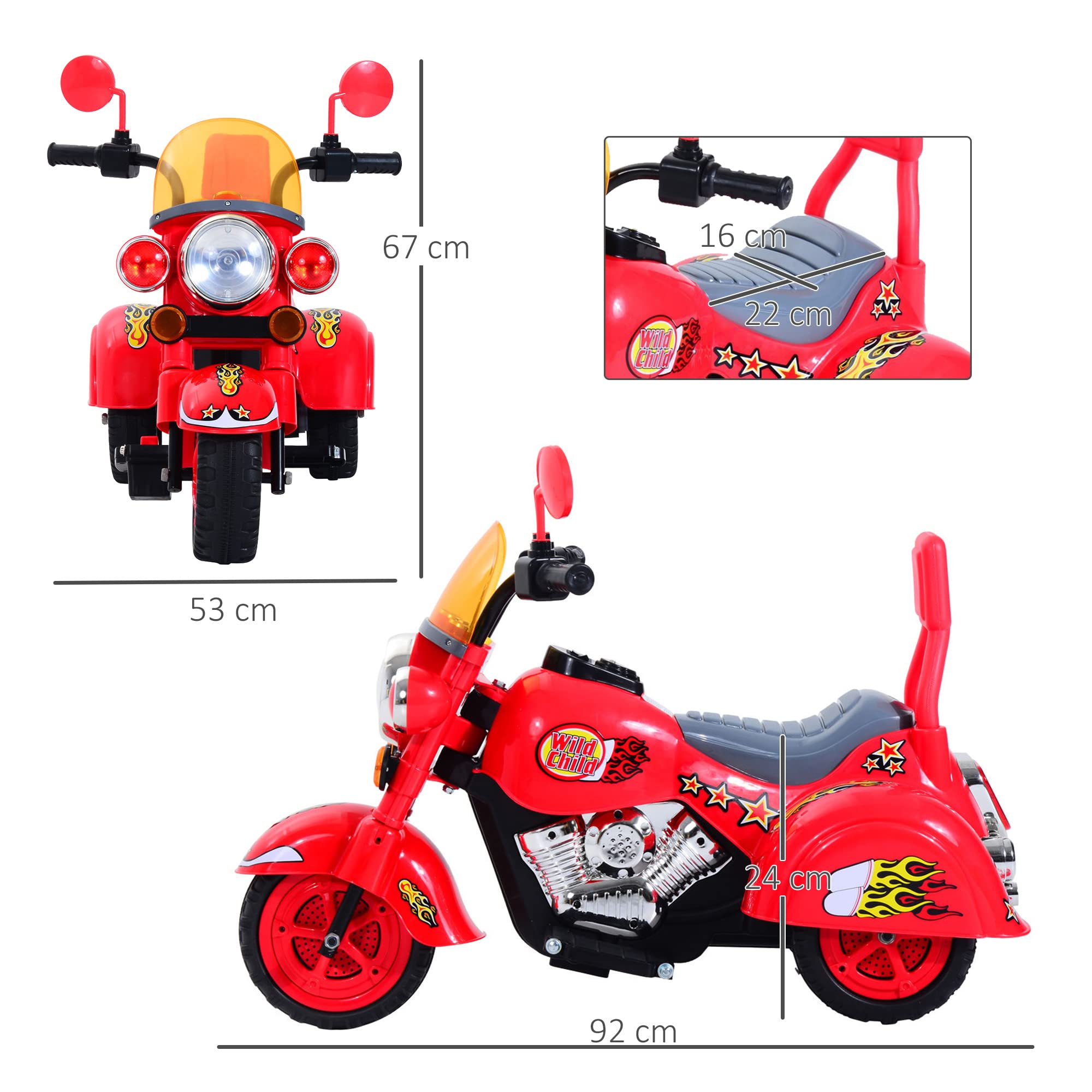 Kids Electric Motorbike 6V Children Ride On Motorcycle Battery