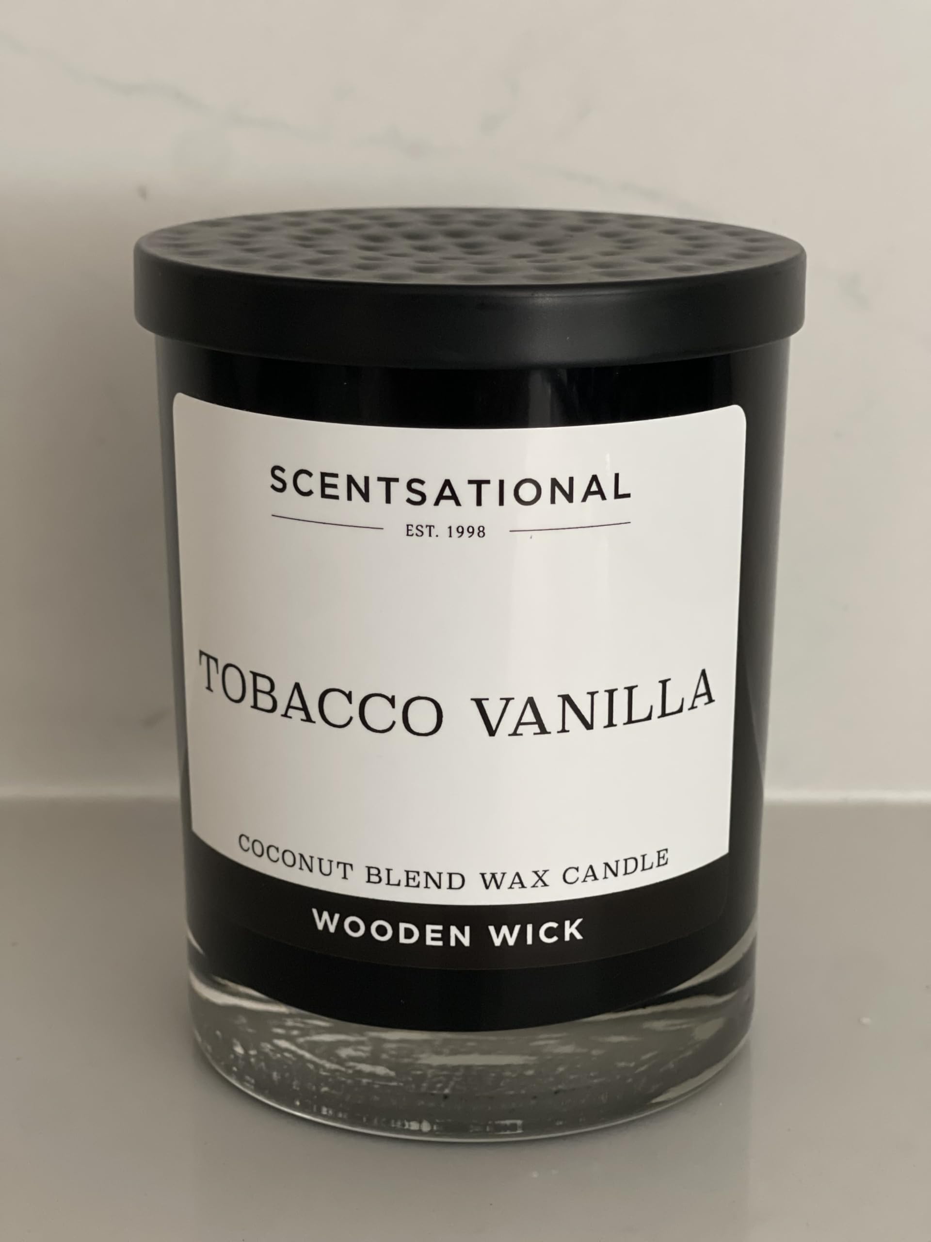 Tobacco Vanilla Scentsational Scented Candle | Wooden Wick