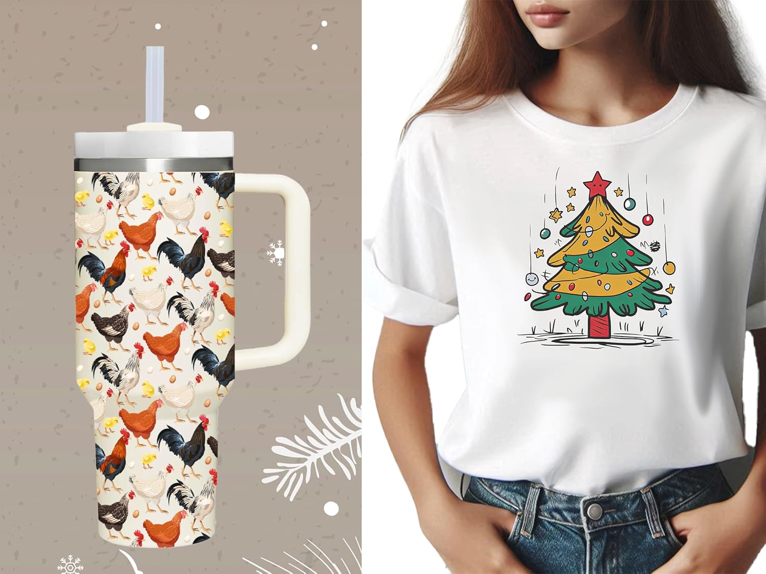 Chicken Gifts.40oz Chicken Tumbler with Handle.Chicken Lover Cup Gift.Birthday Christmas Chicken Tumblers Gift for Women Men. - Image 6