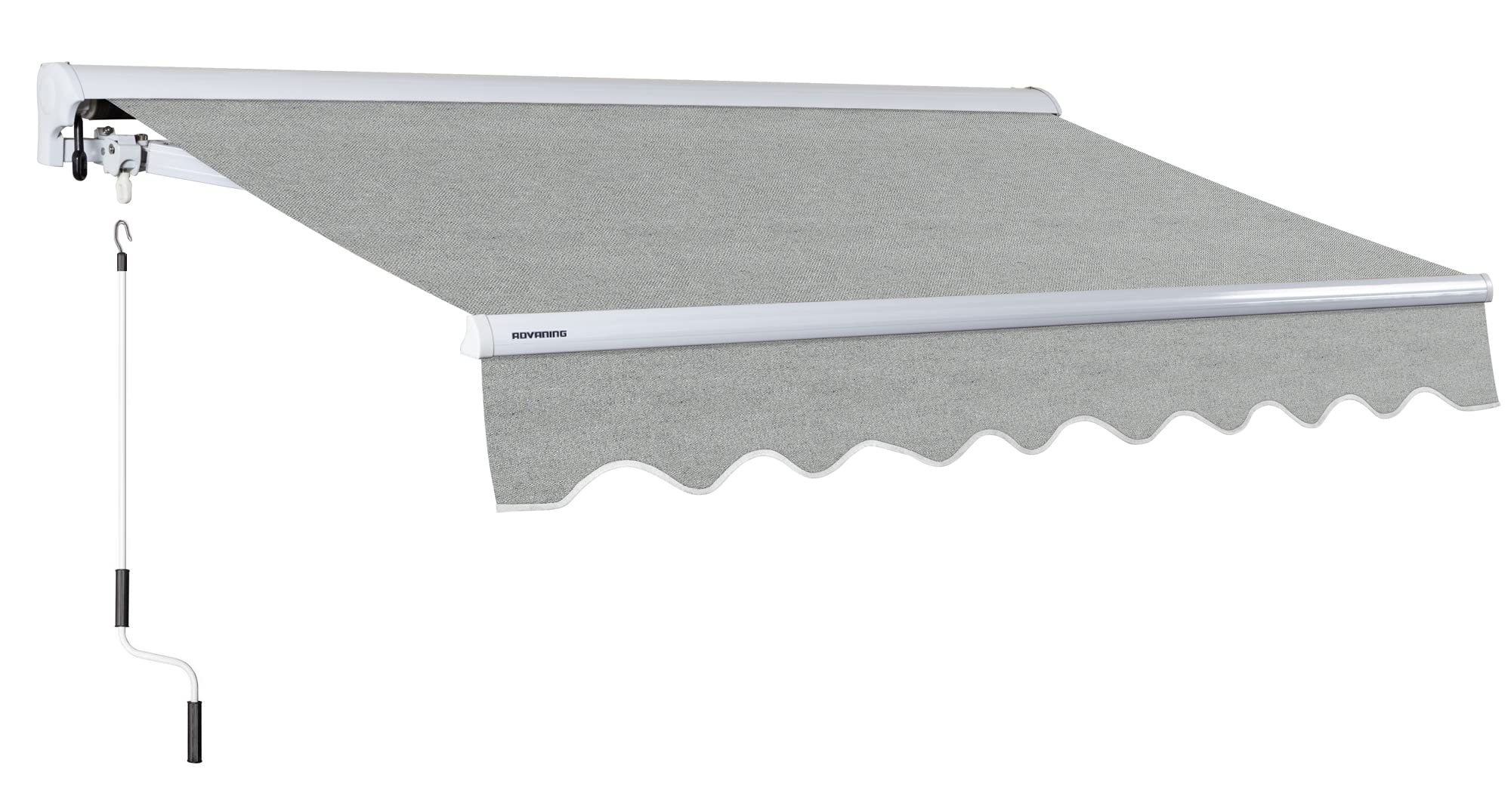 Photo 1 of ADVANING Luxury Series, 10'x8' Manual Retractable Awning, Premium Quality Fully Assembled UV+ Sun Shade Canopy, Heather Gray, MA1008-A112H2